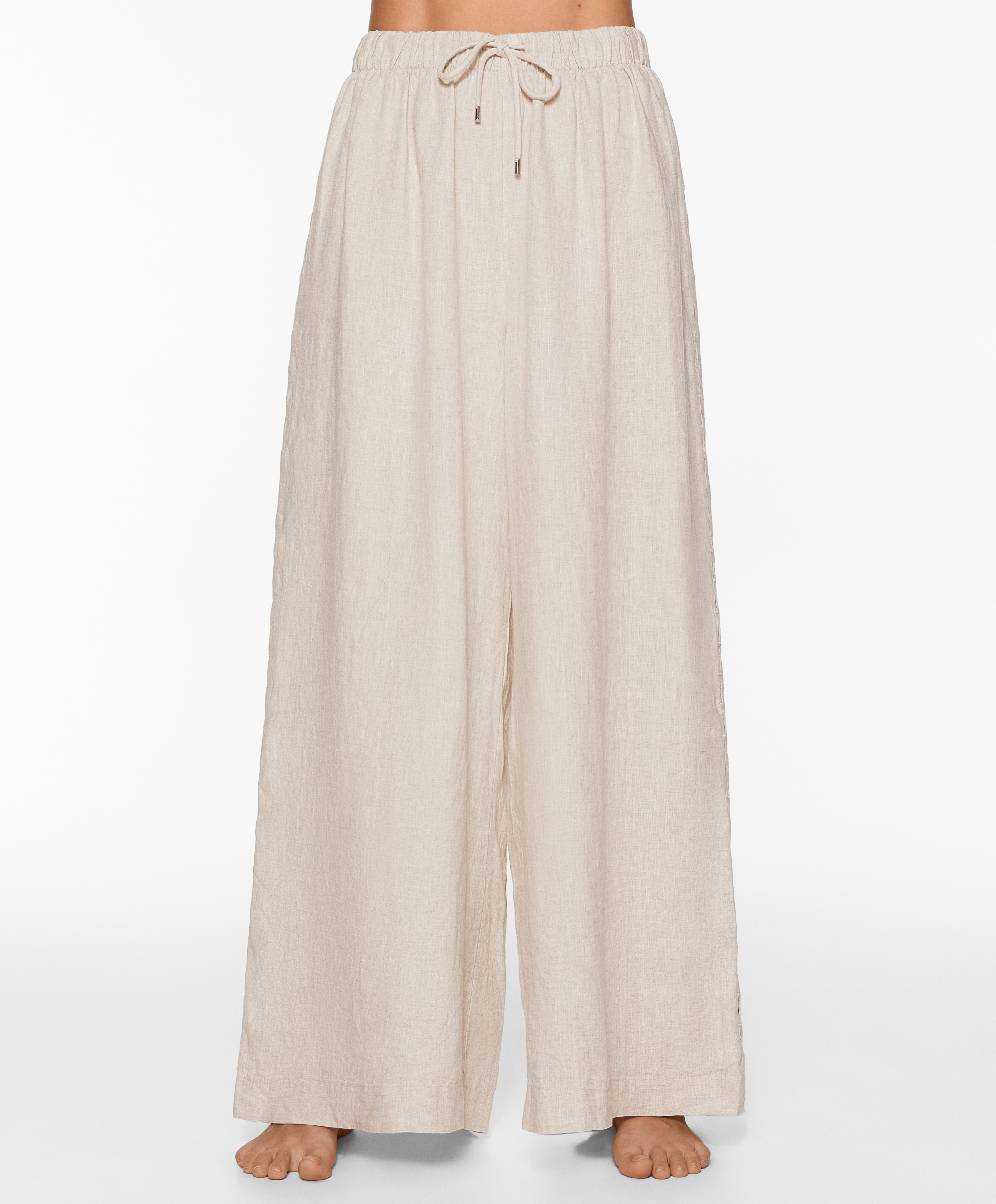 Straight cut 100% linen trousers