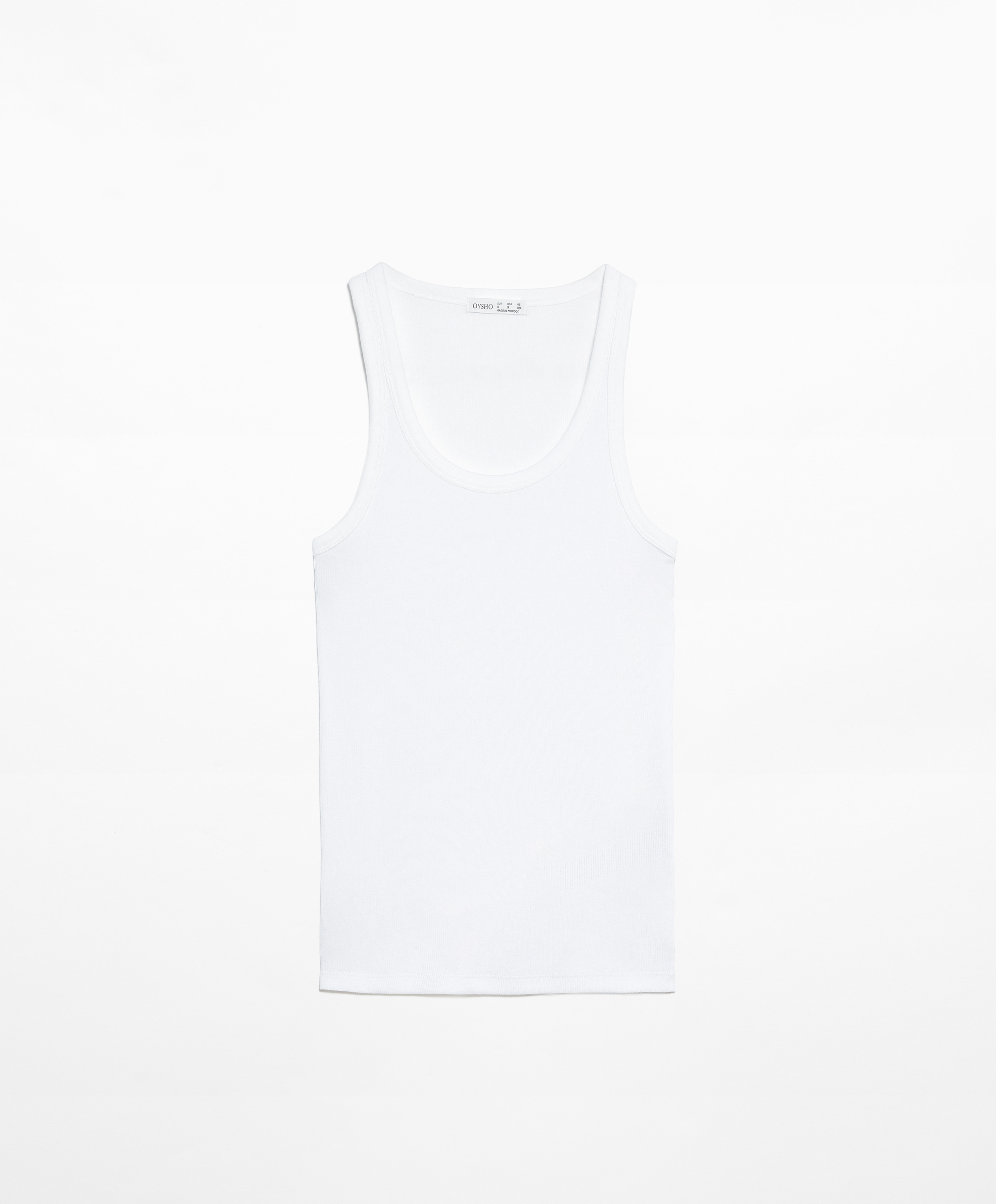 Rib vest top with cotton and modal