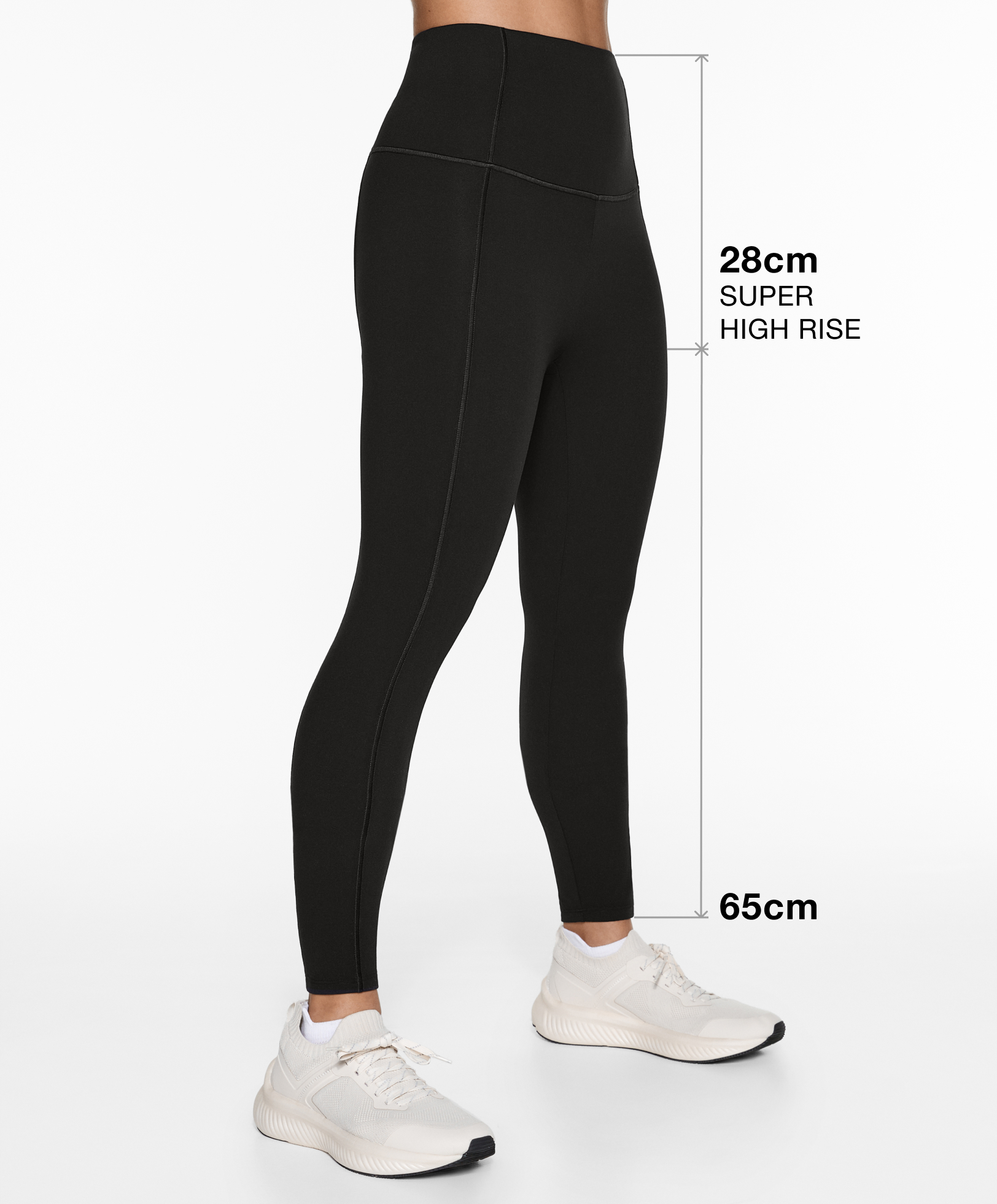 Comfortlux super-high-rise 65cm ankle-length leggings with overlocking detail