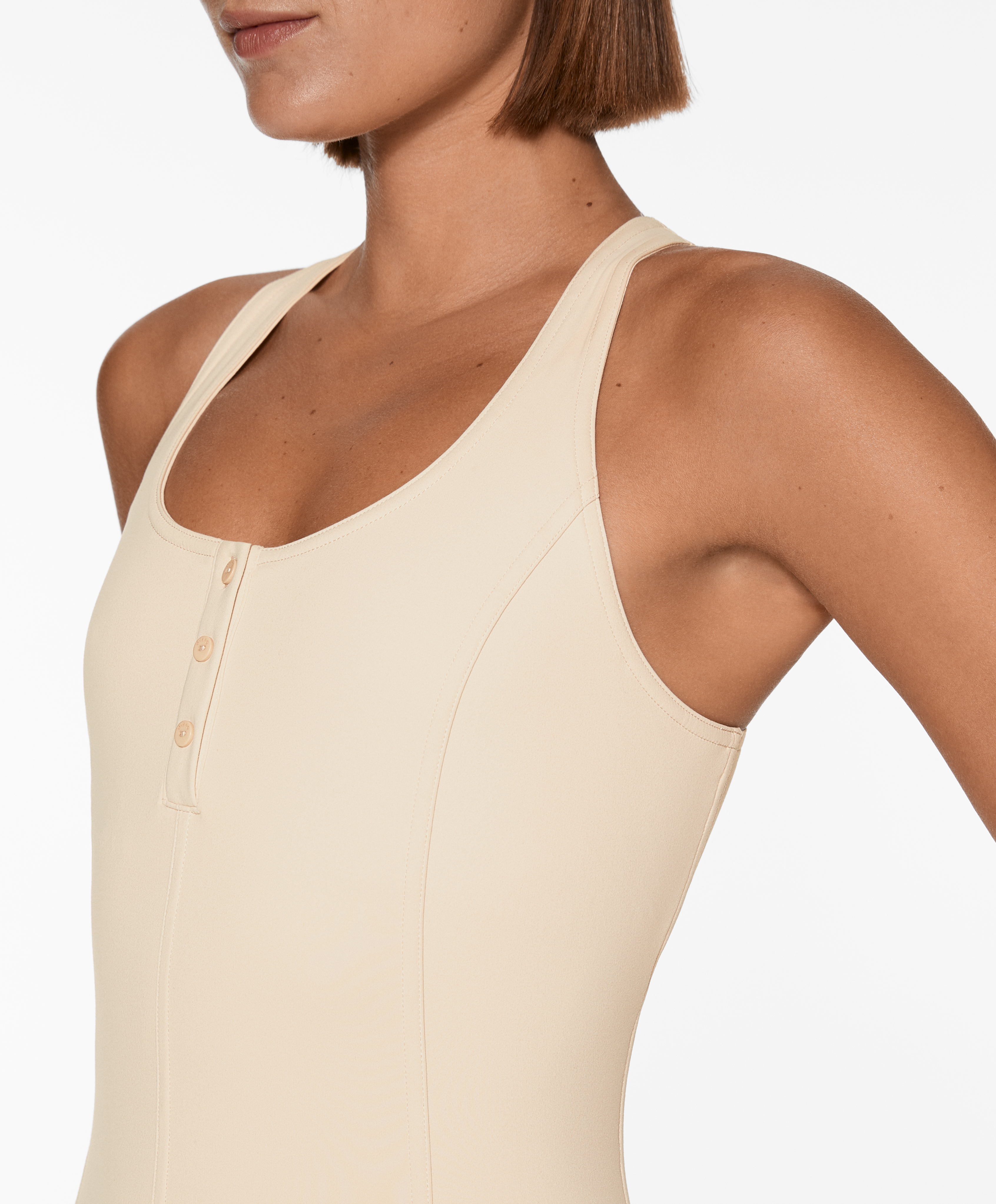 Comfortlux open back short jumpsuit