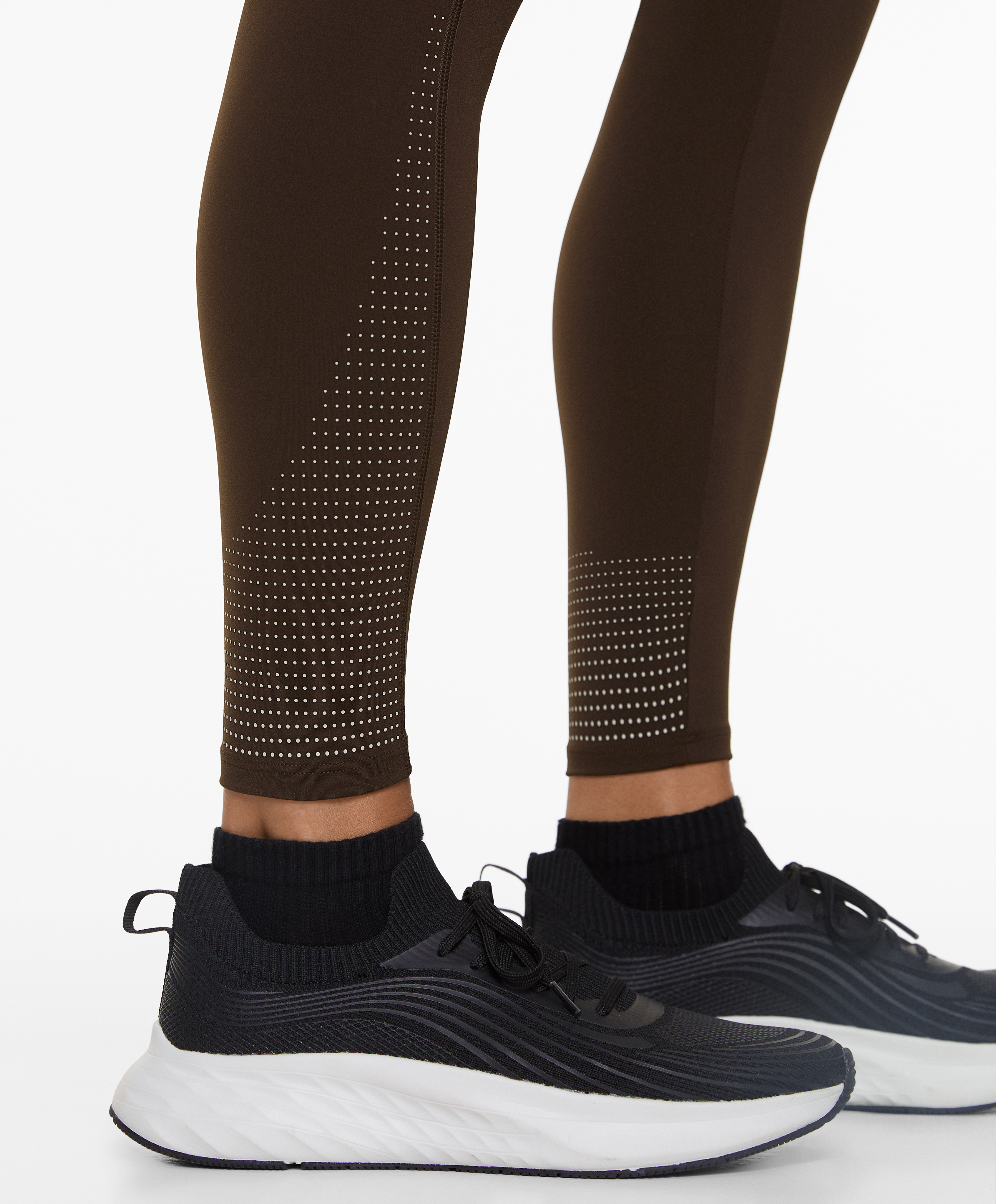 Compressive running high-rise 65cm ankle-length leggings