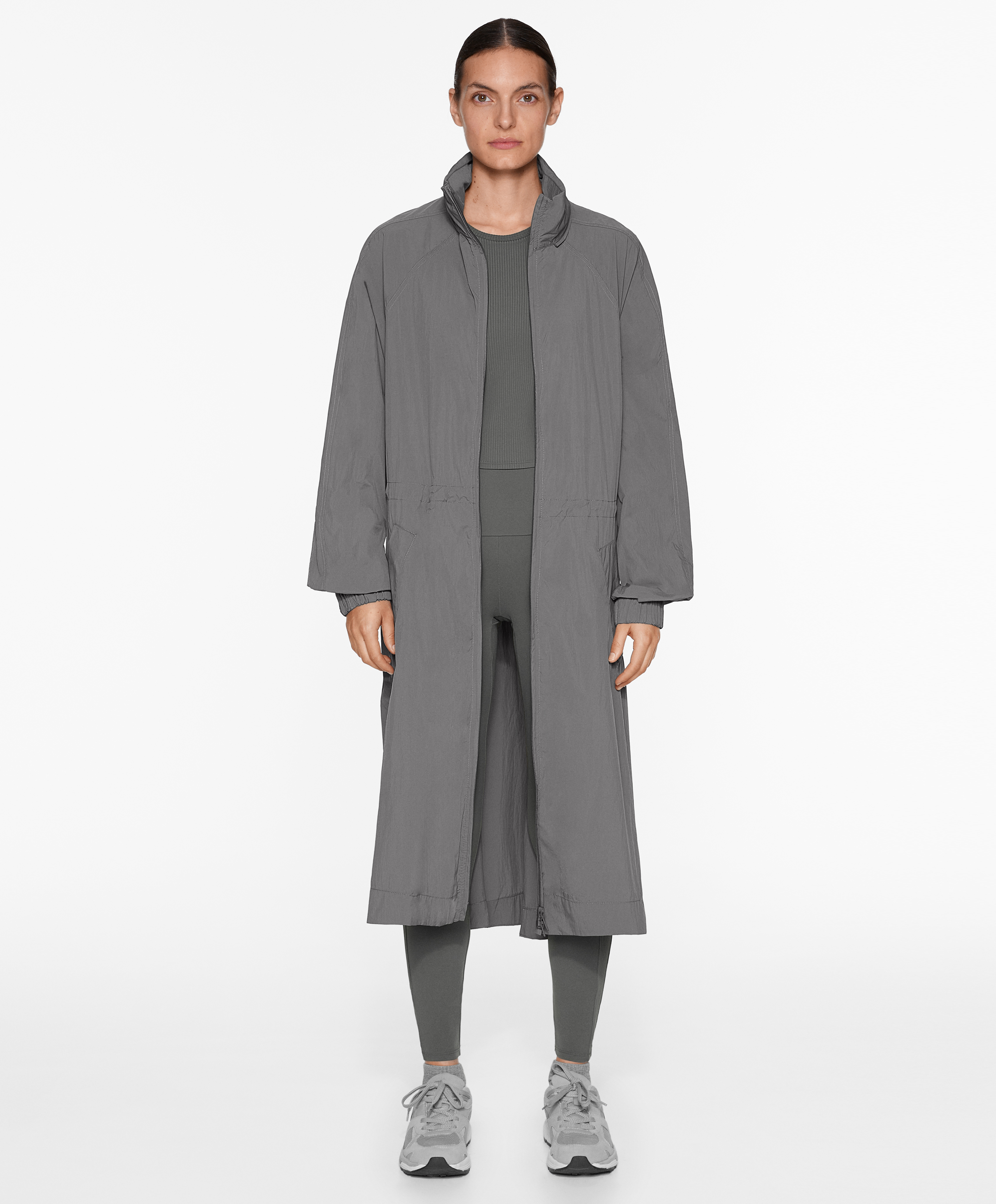 Water-repellent midi jacket