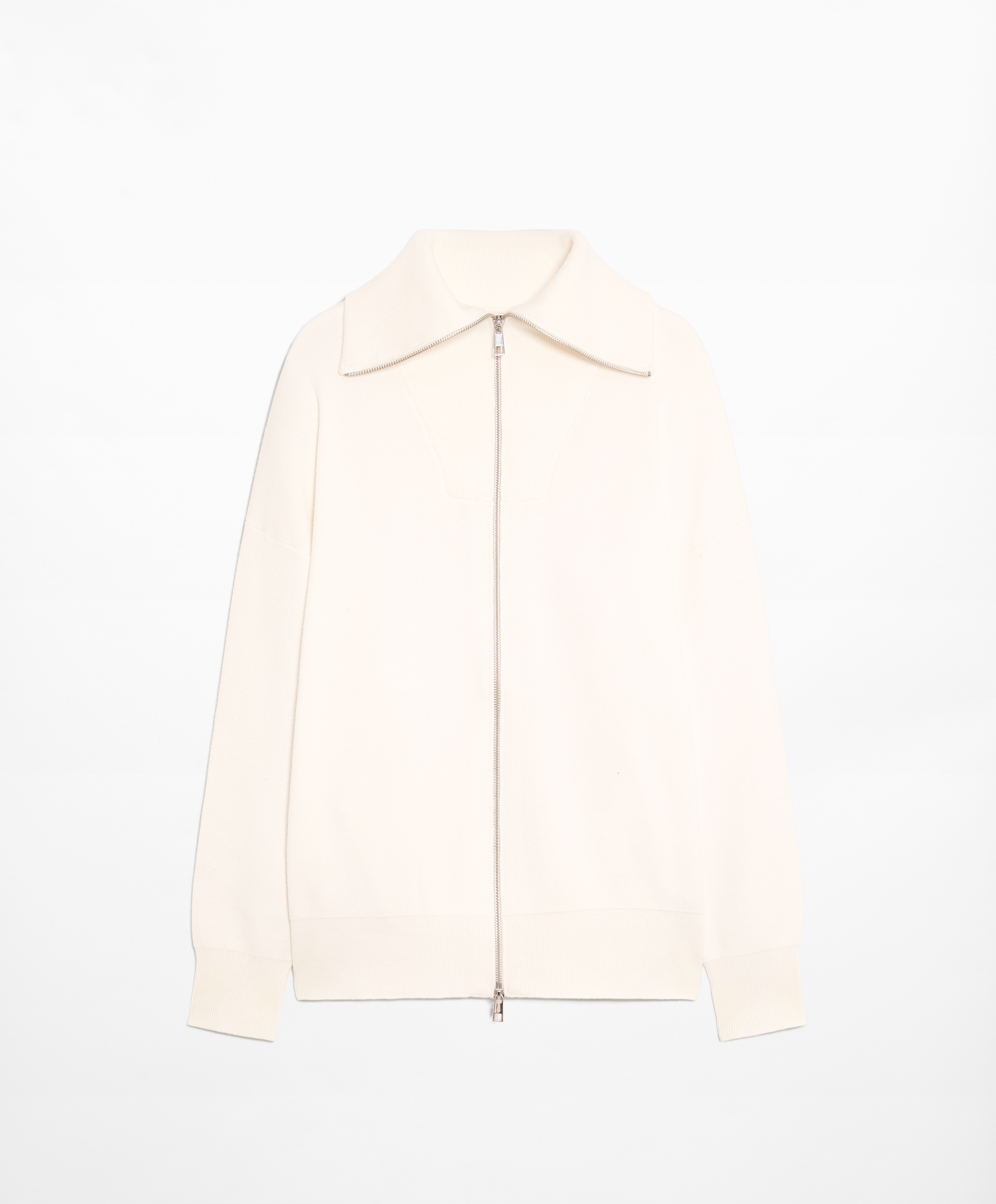 Zip-up knit cardigan