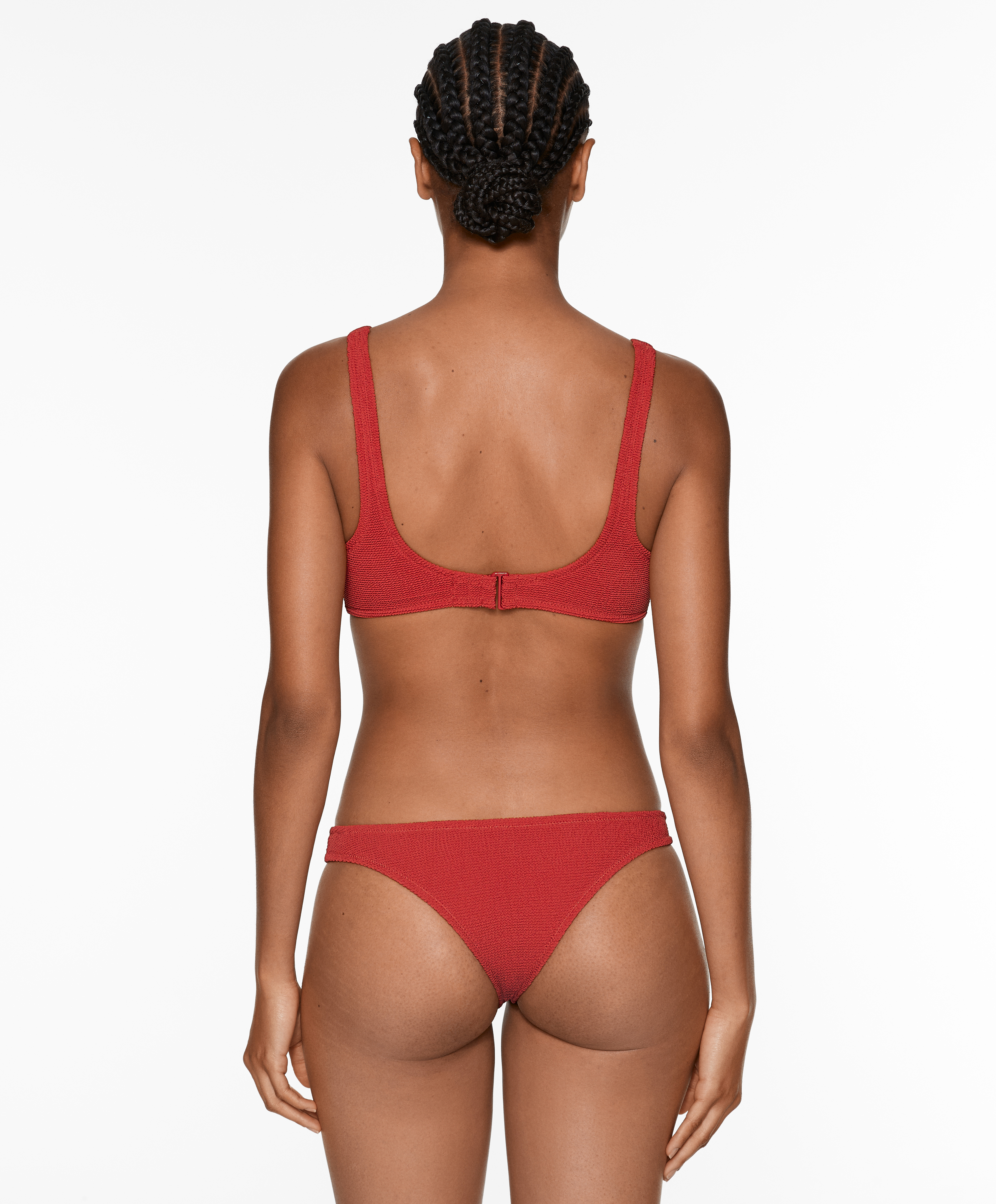 U-cut crinkle Brazilian bikini briefs