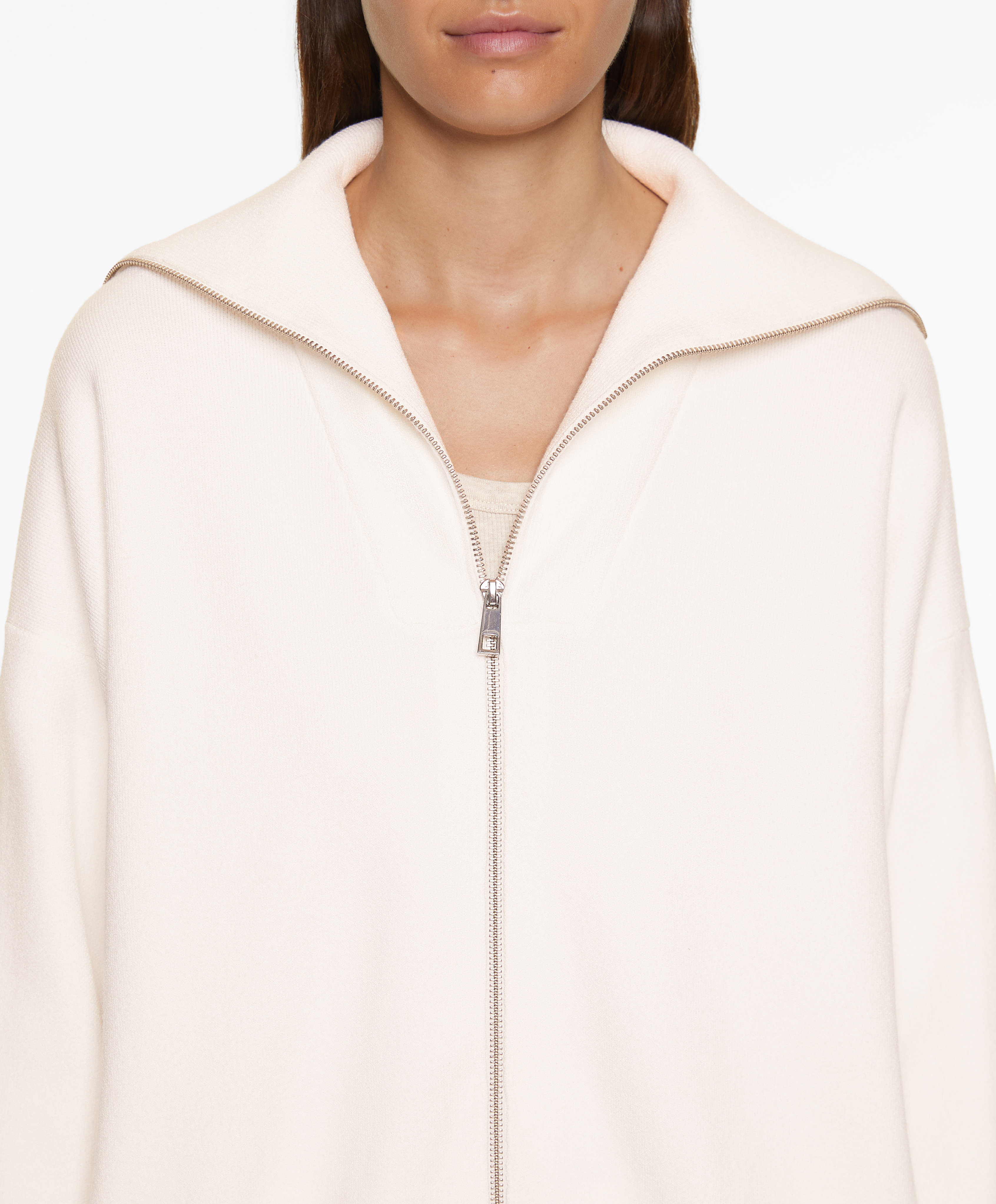 Zip-up knit cardigan