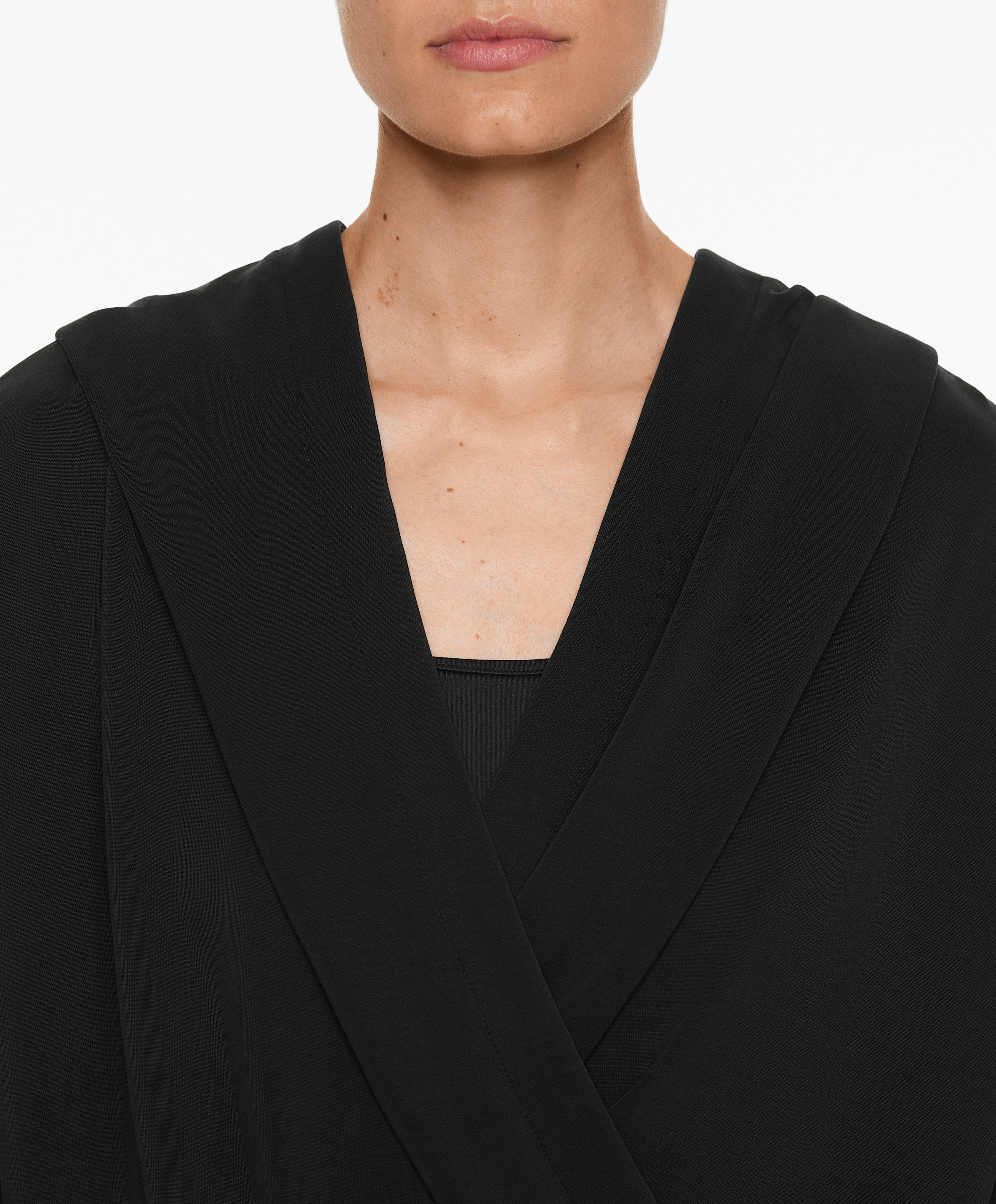 Hooded wrap sweatshirt with modal