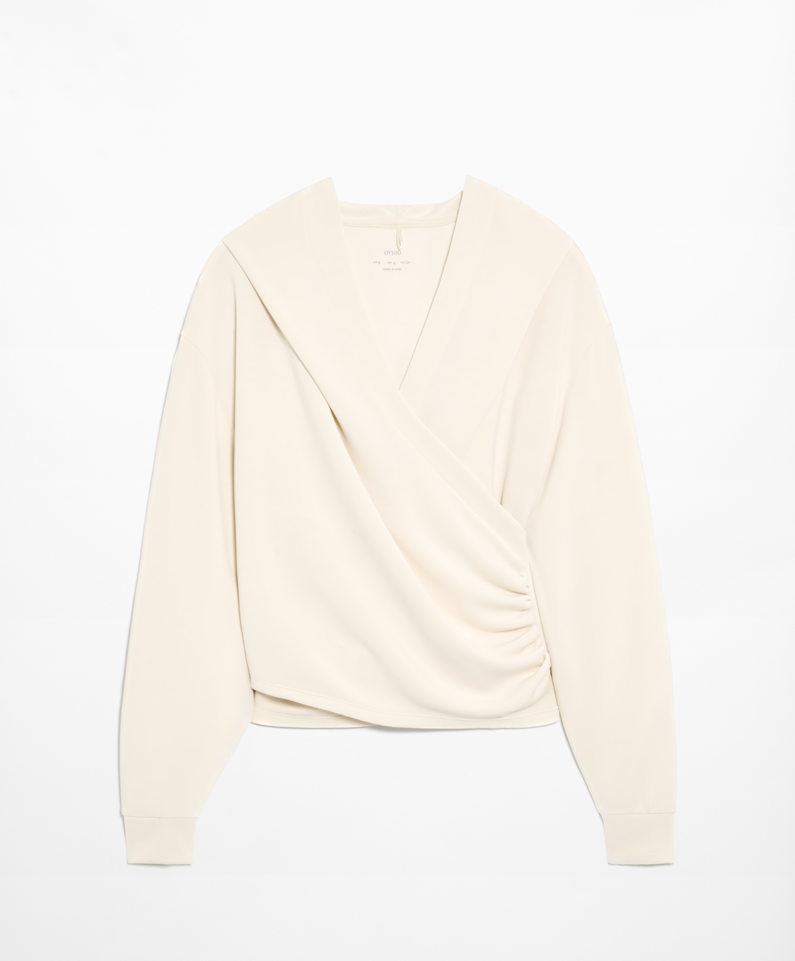 Crop wrap sweatshirt with modal