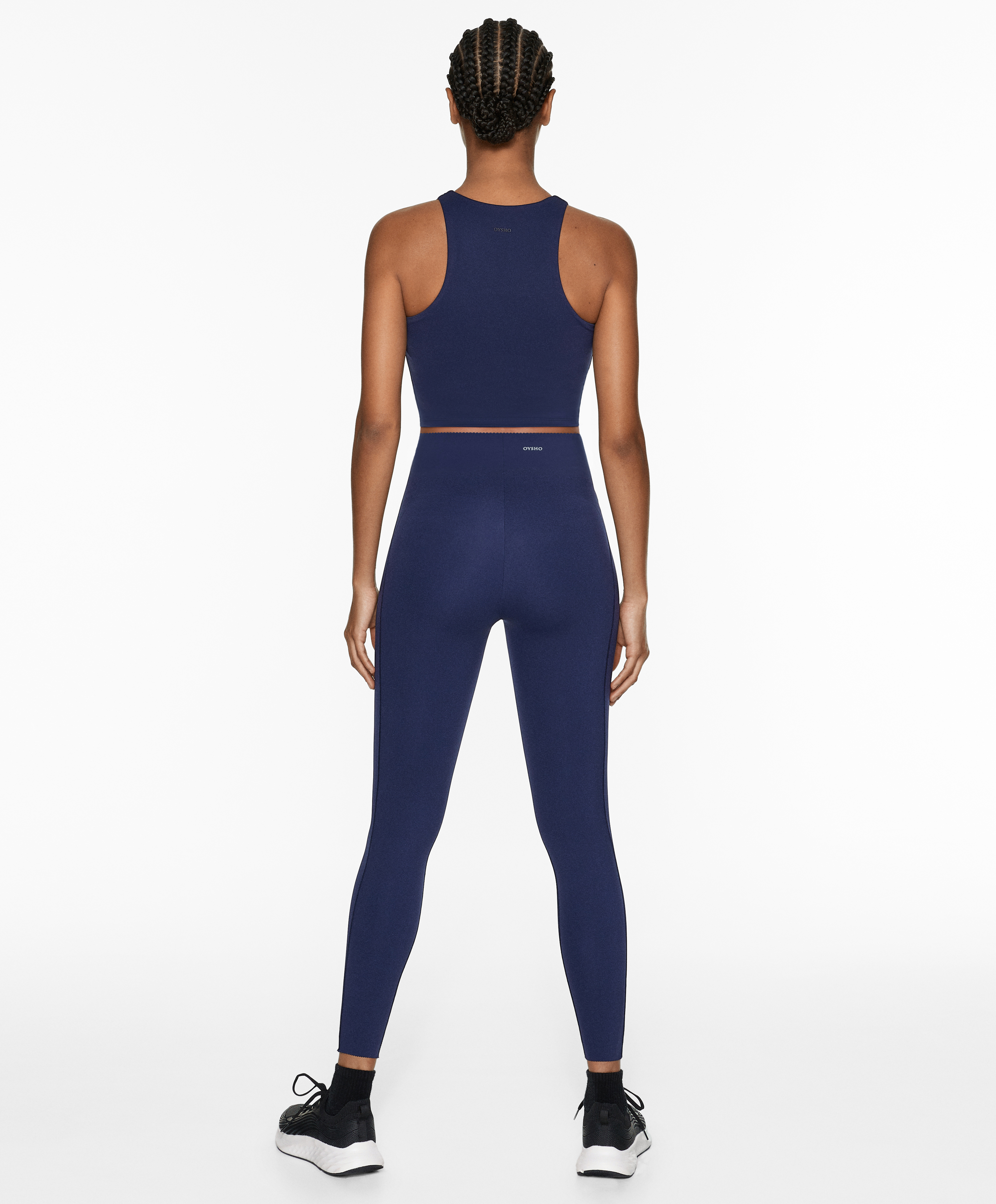 Compressive core control ankle-length leggings