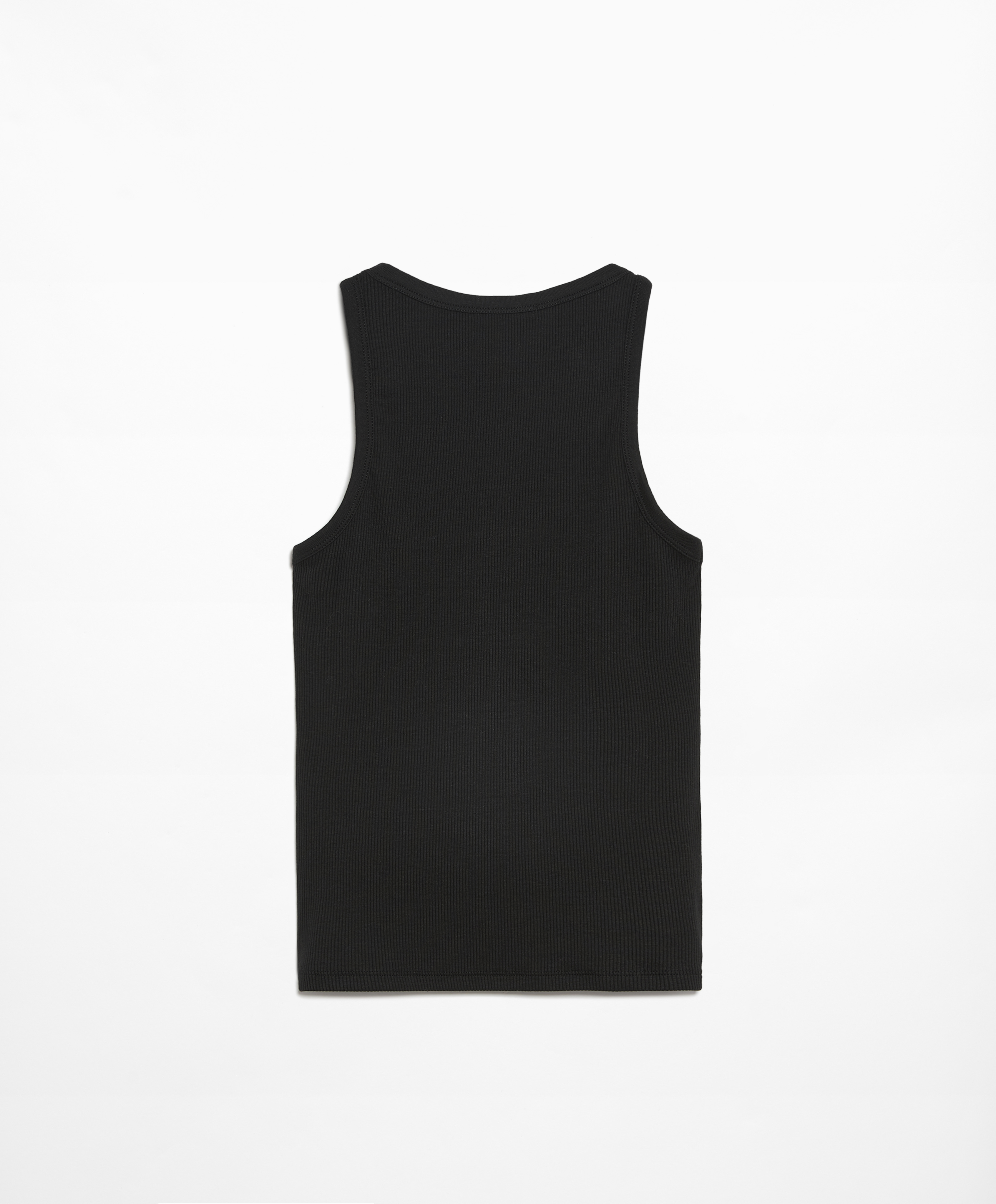 Rib vest top with cotton and modal