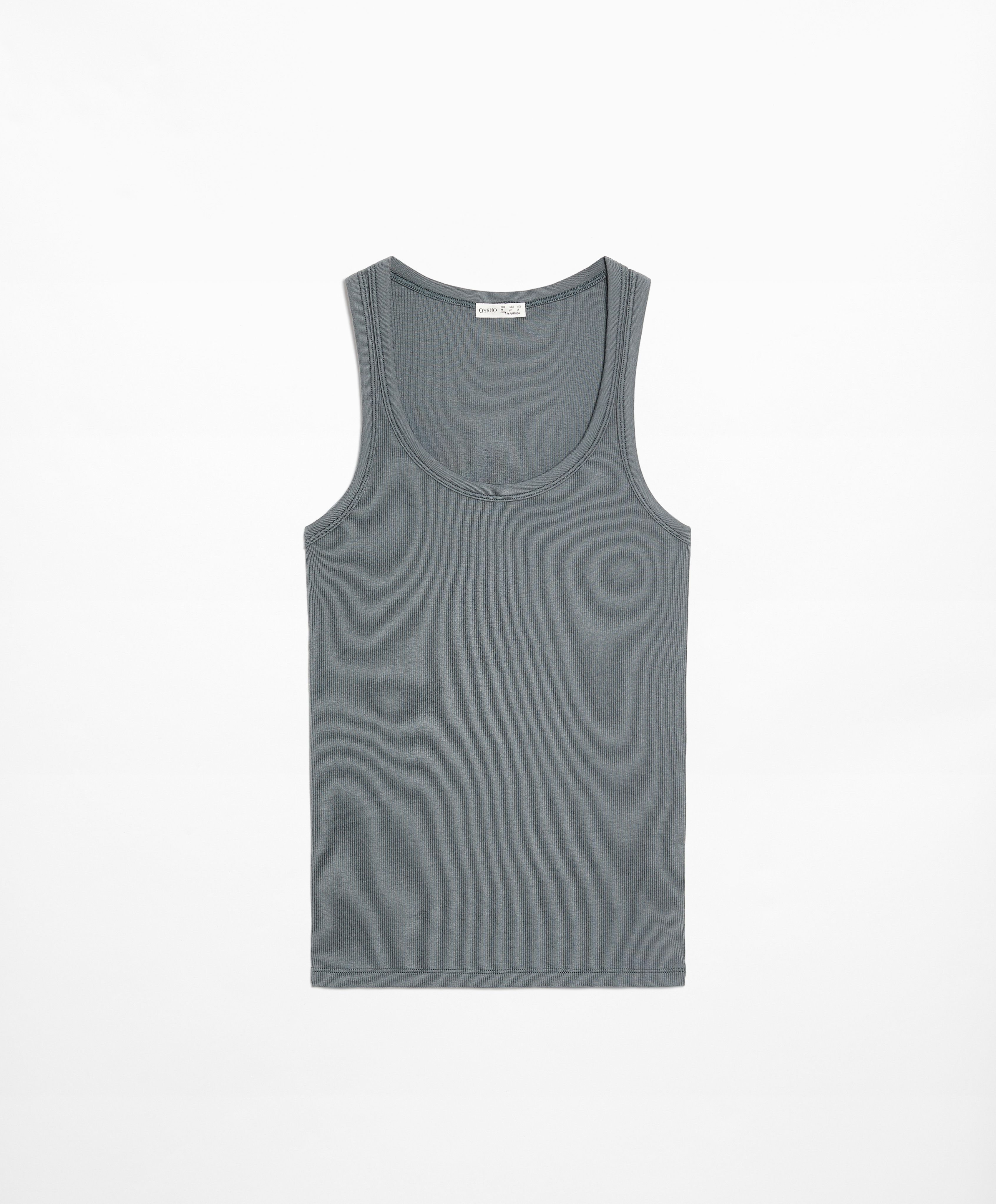Rib vest top with cotton and modal