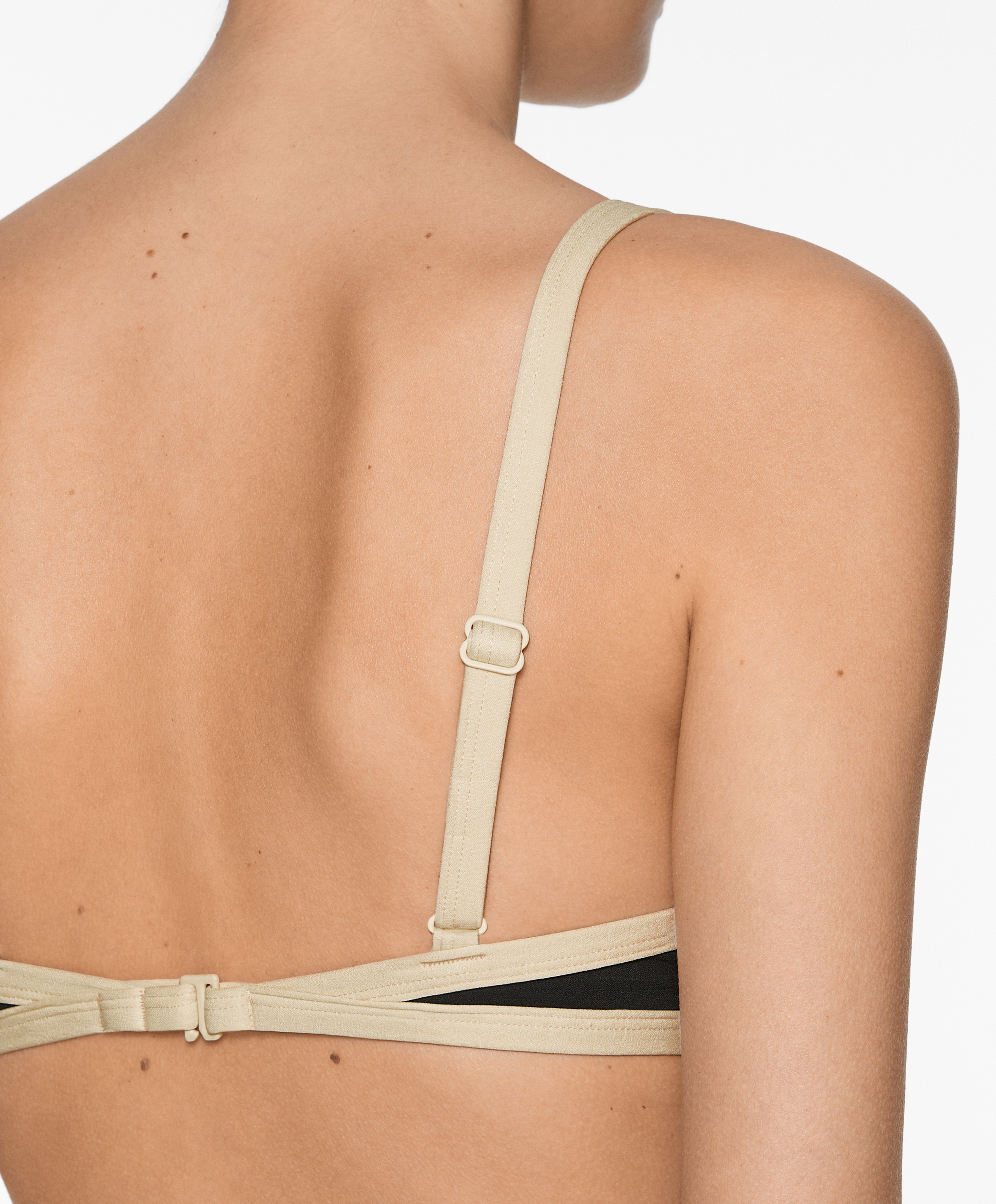 Contrast trim triangle bikini top