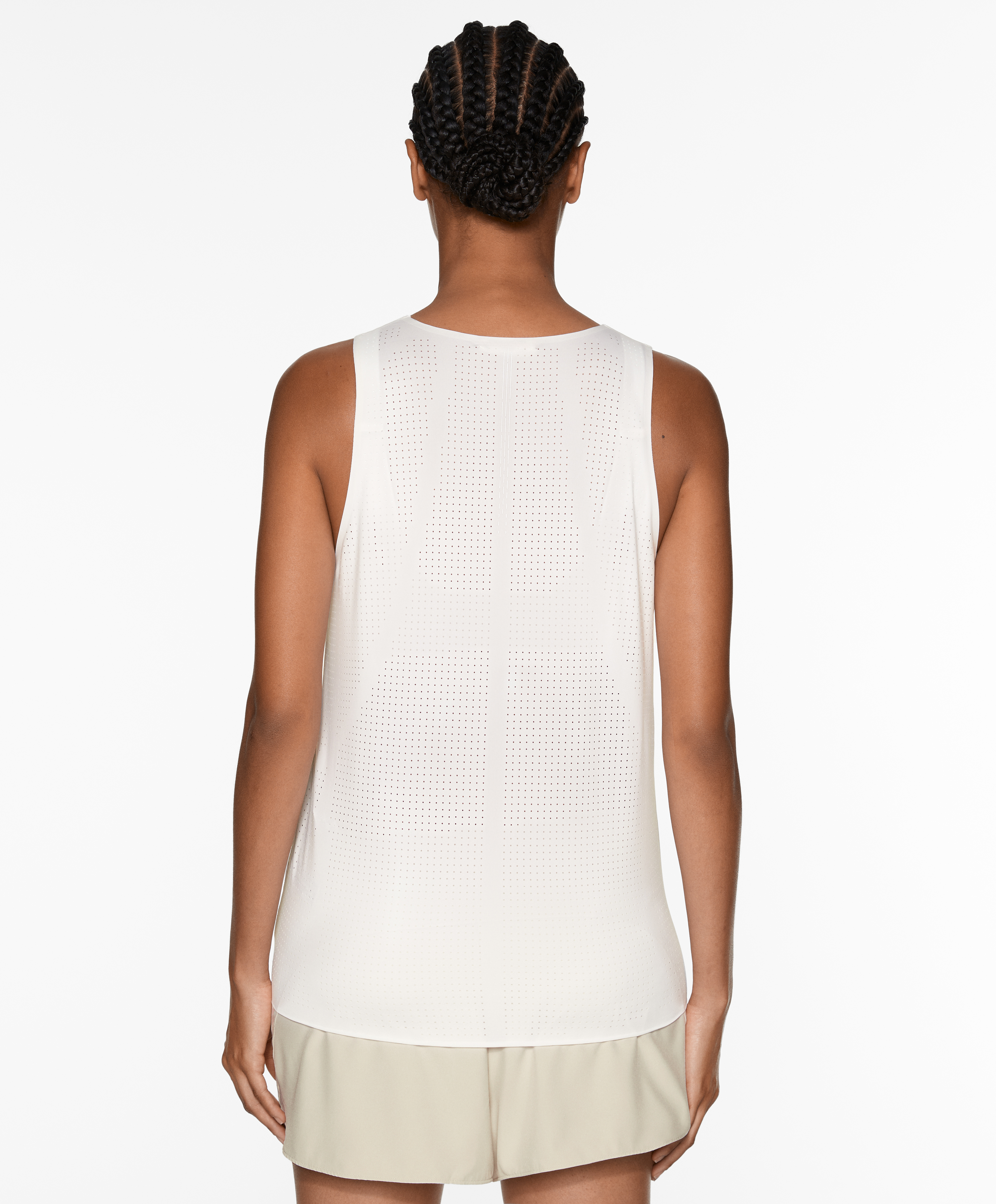 Microperforated technical sleeveless T-shirt