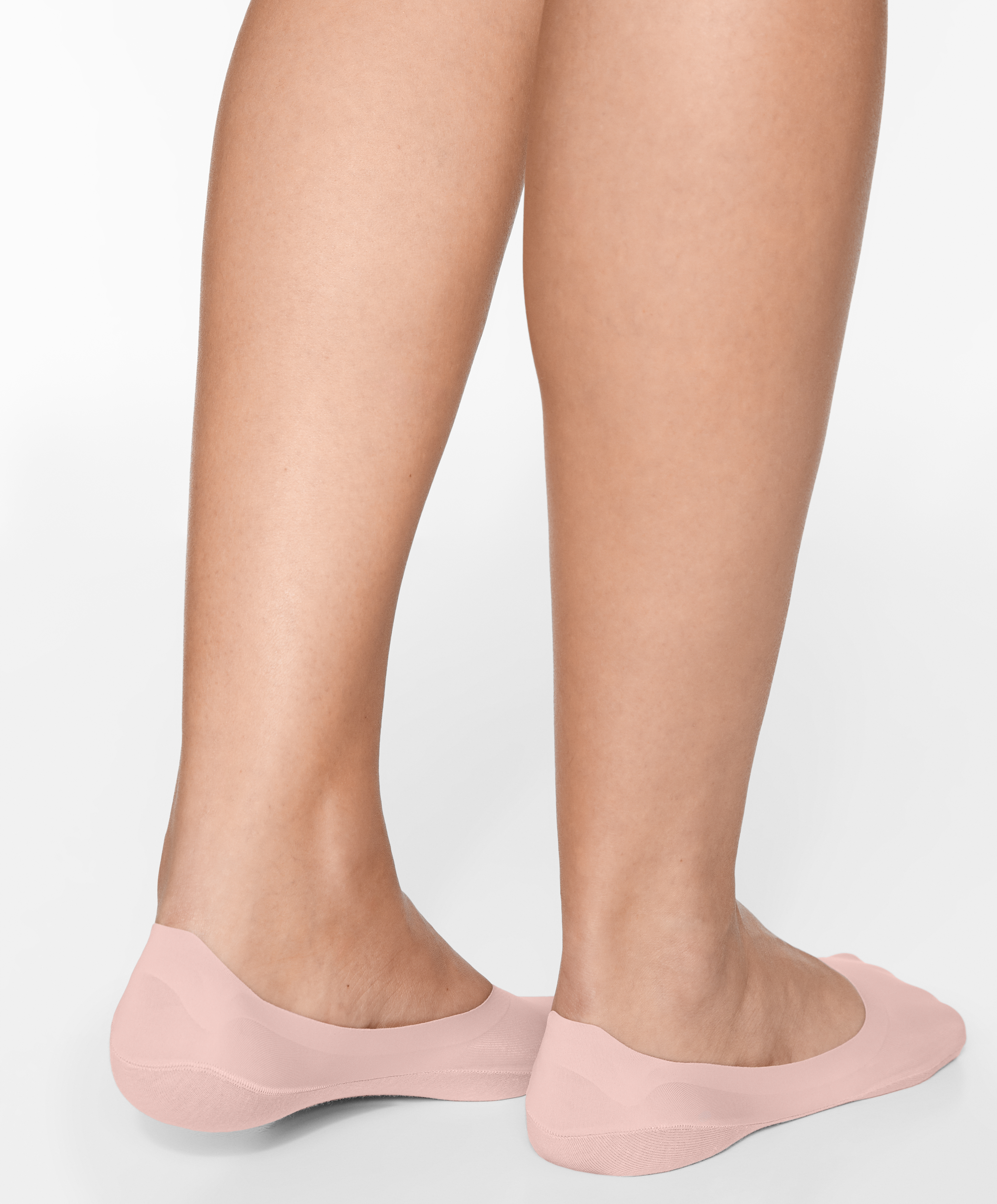 2 pairs of medium-cut invisible socks with microfibre