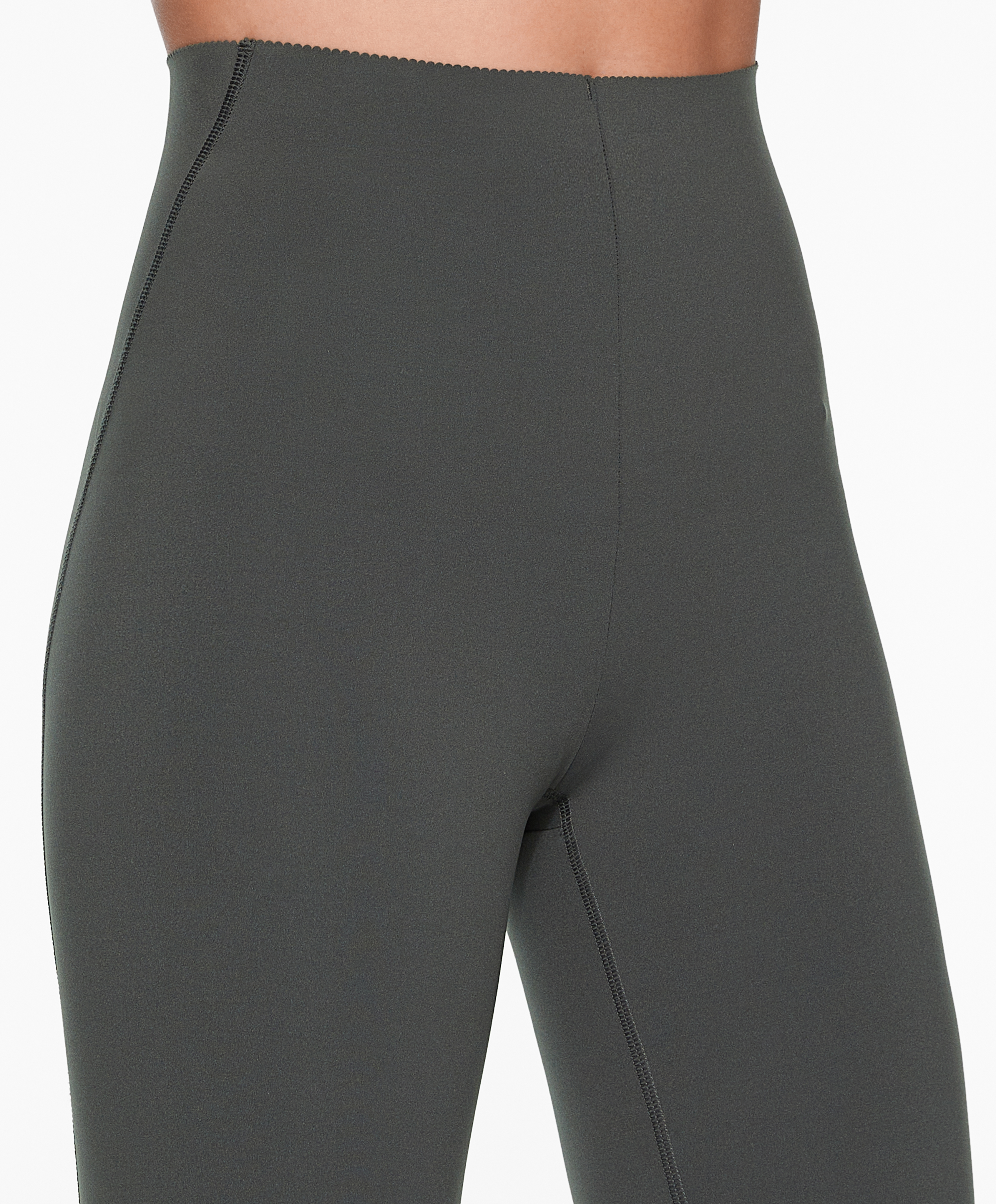 Compressive core control ankle-length leggings