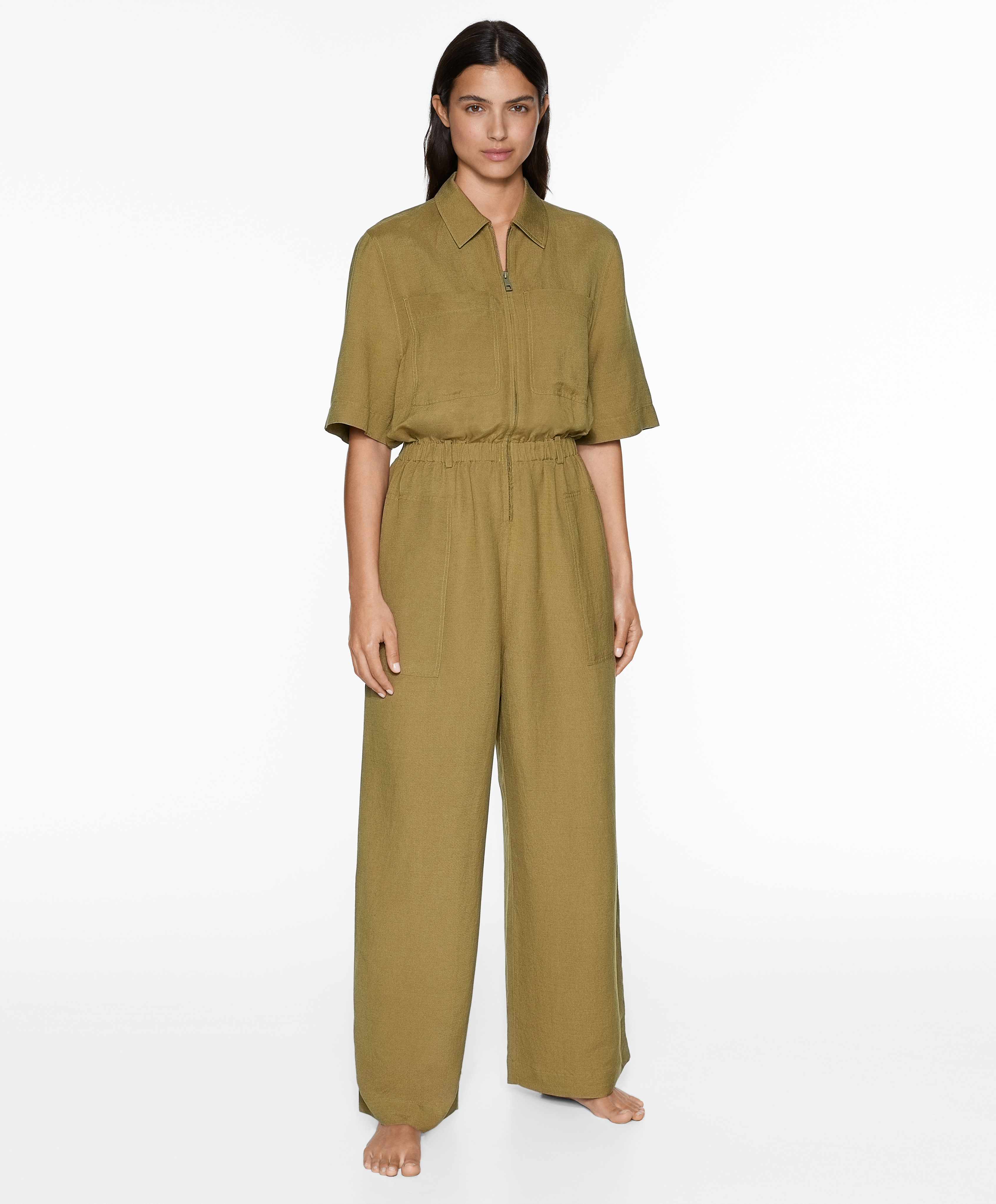 Linen blend jumpsuit