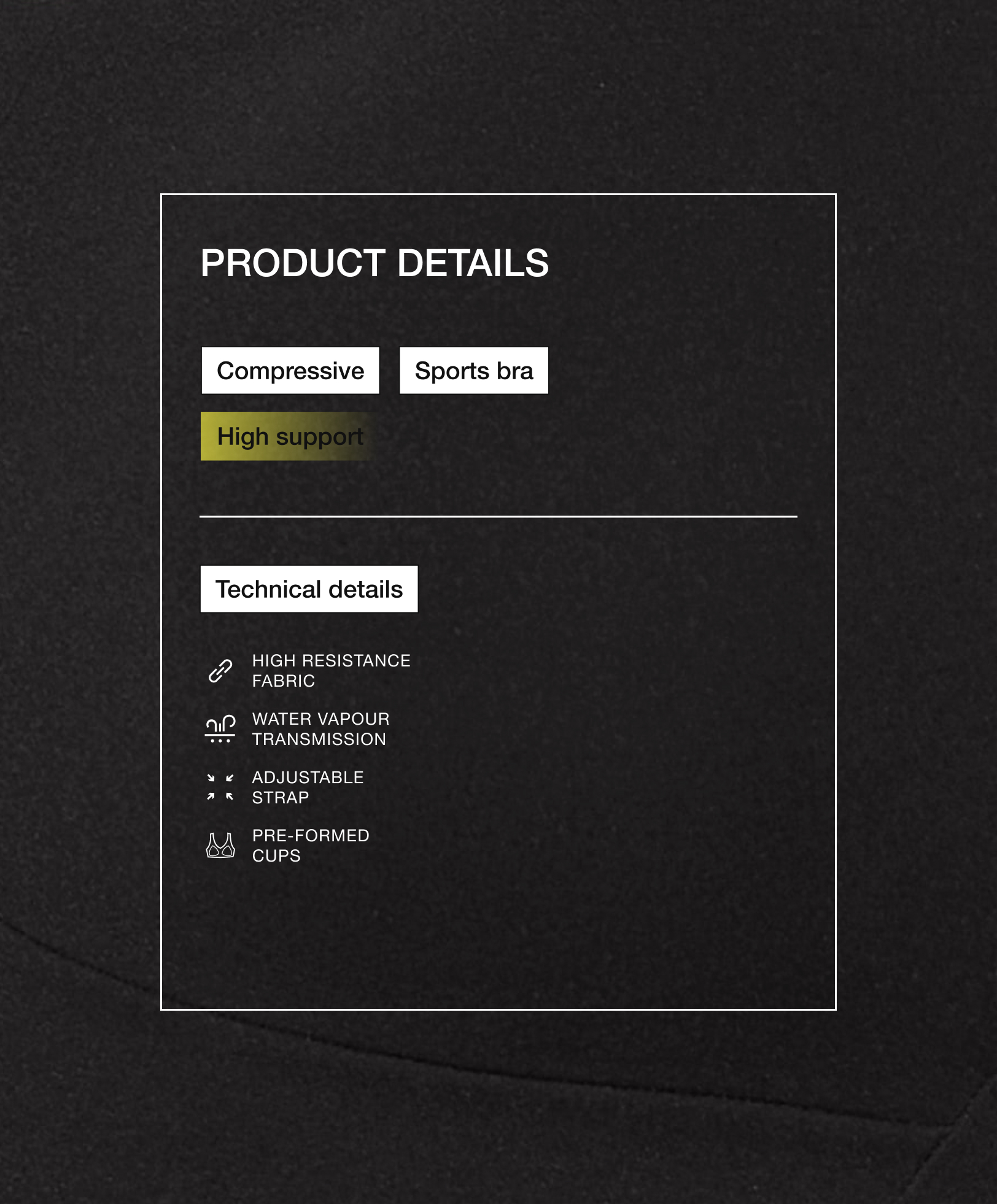 Firm support compressive sports bra