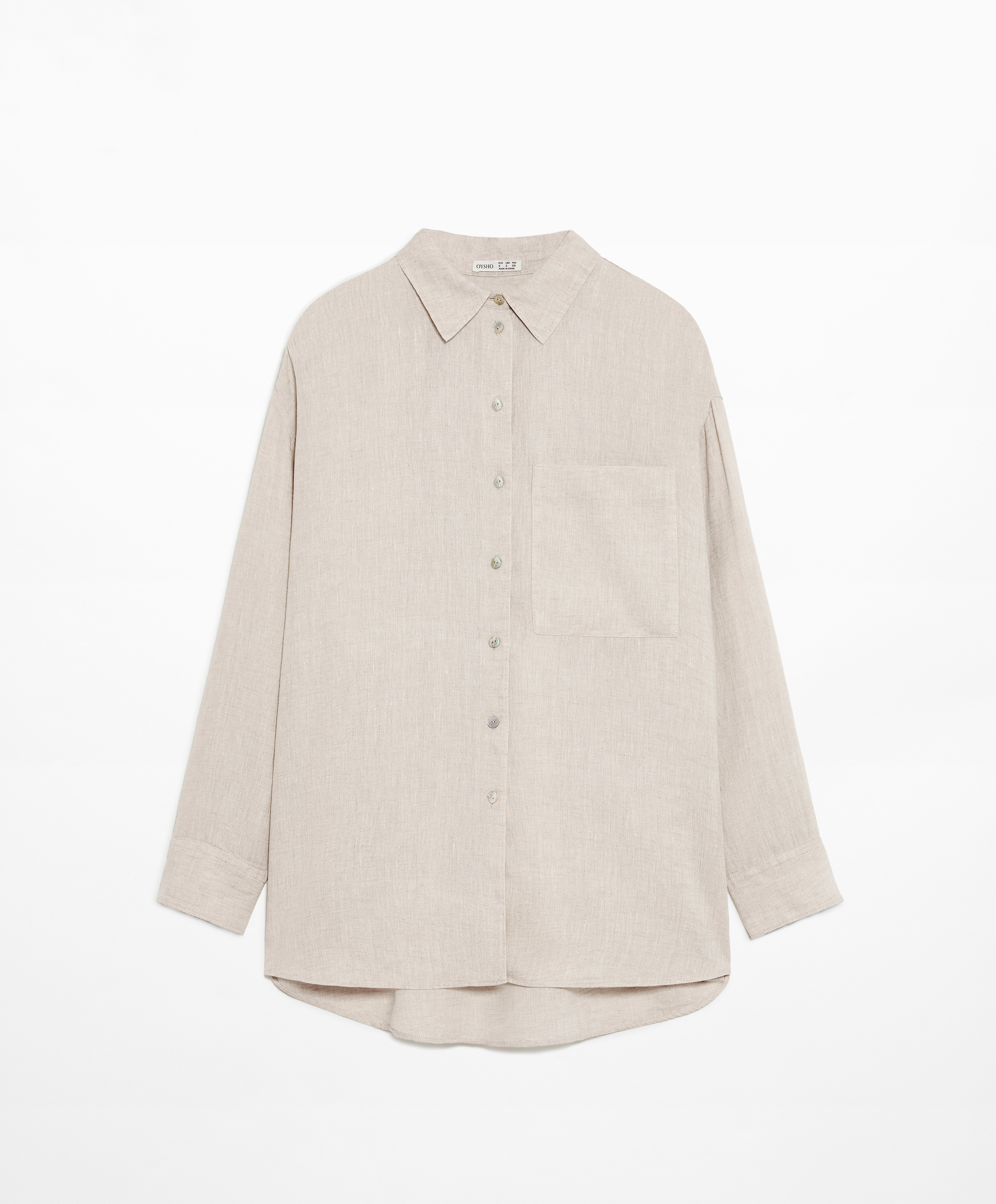 100% linen long-sleeved shirt