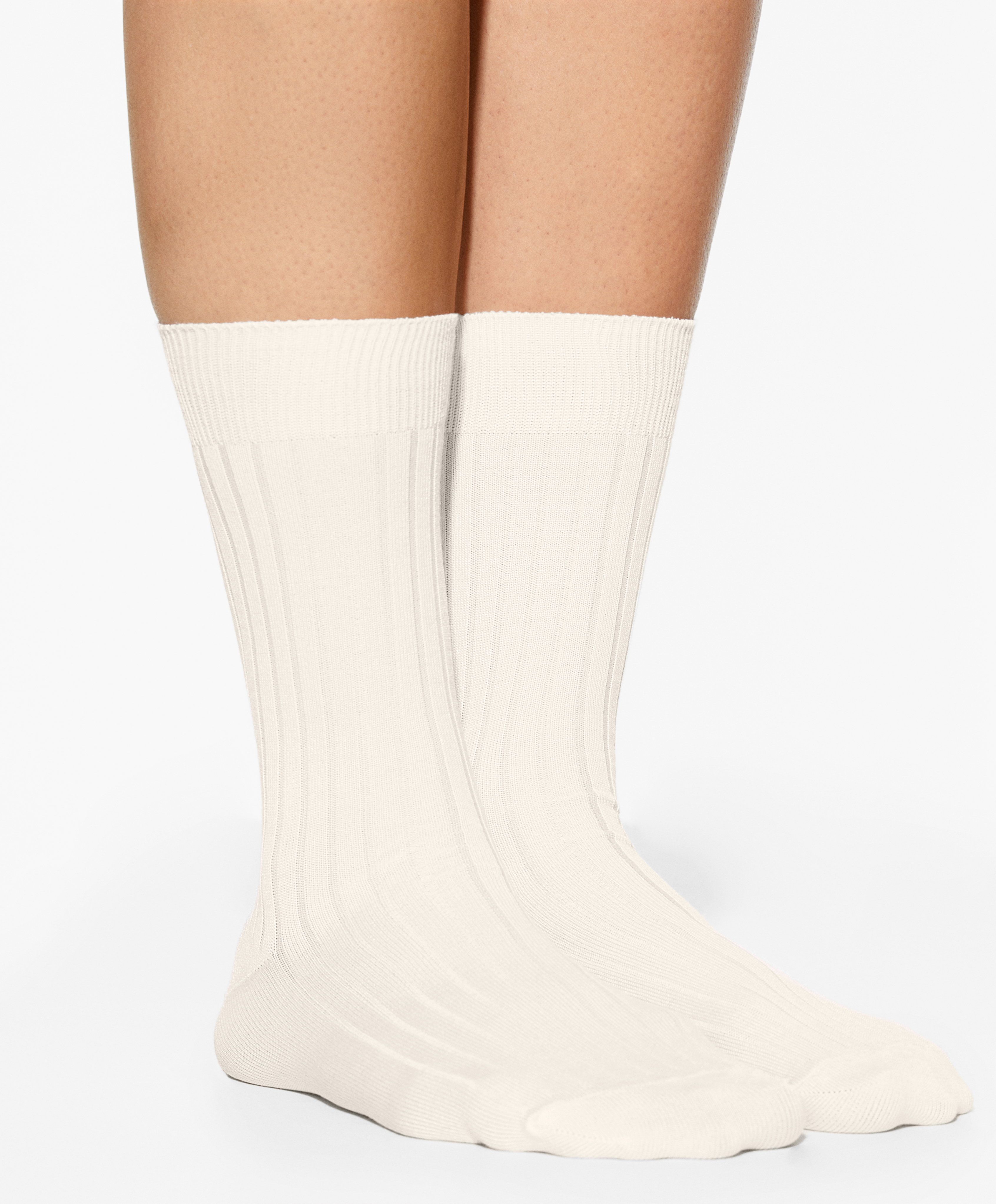 Rib silk classic socks