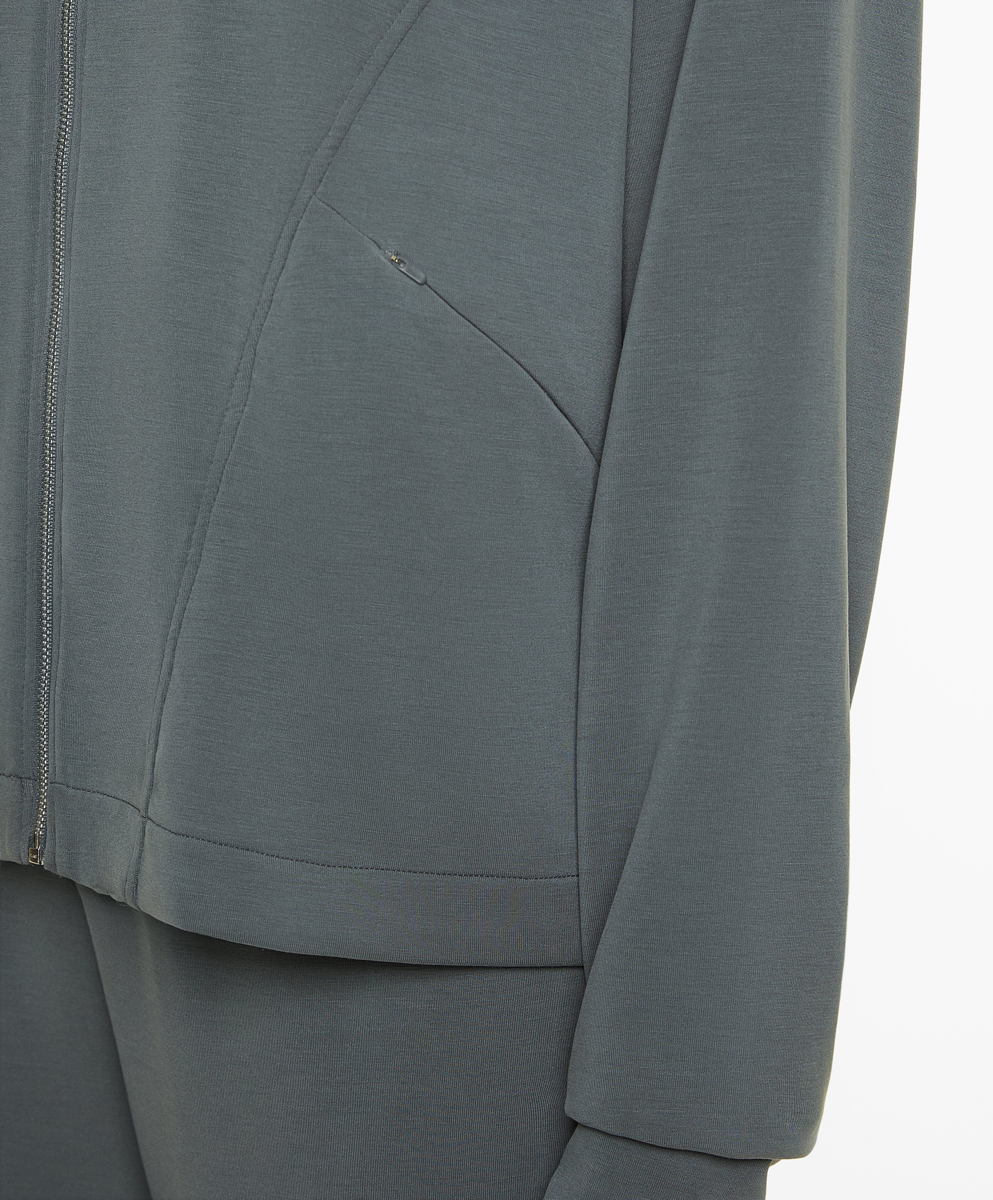 Knit hooded jacket with modal