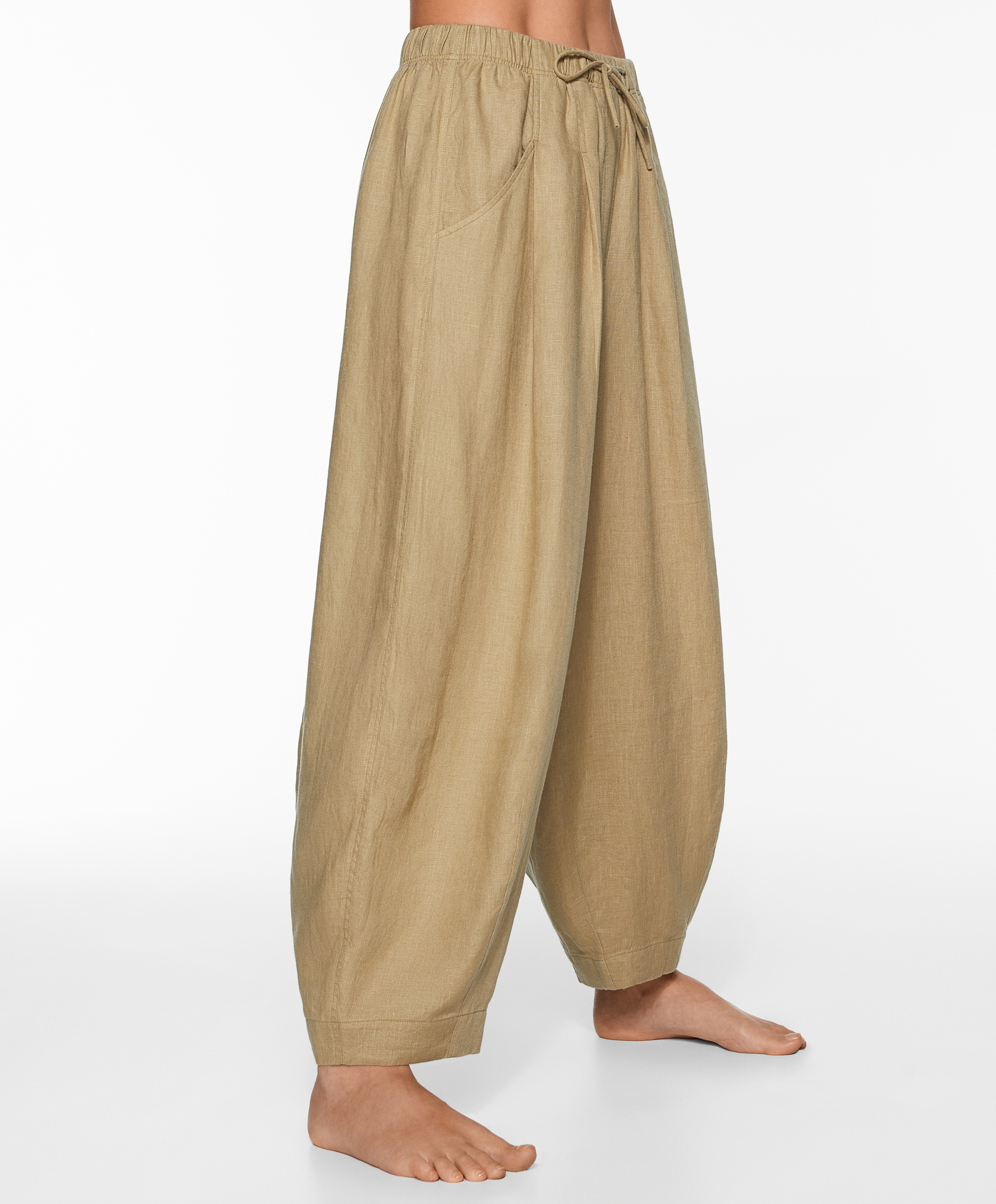 100% linen balloon trousers
