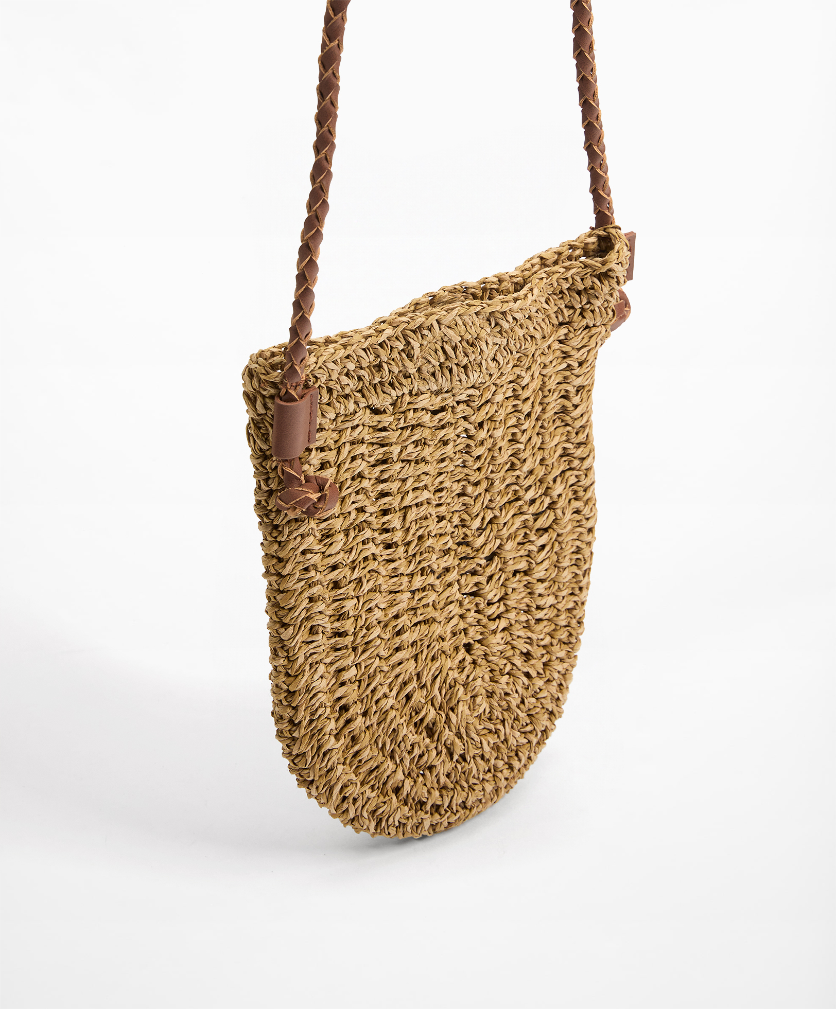 Mobile phone bag with braided crossover strap