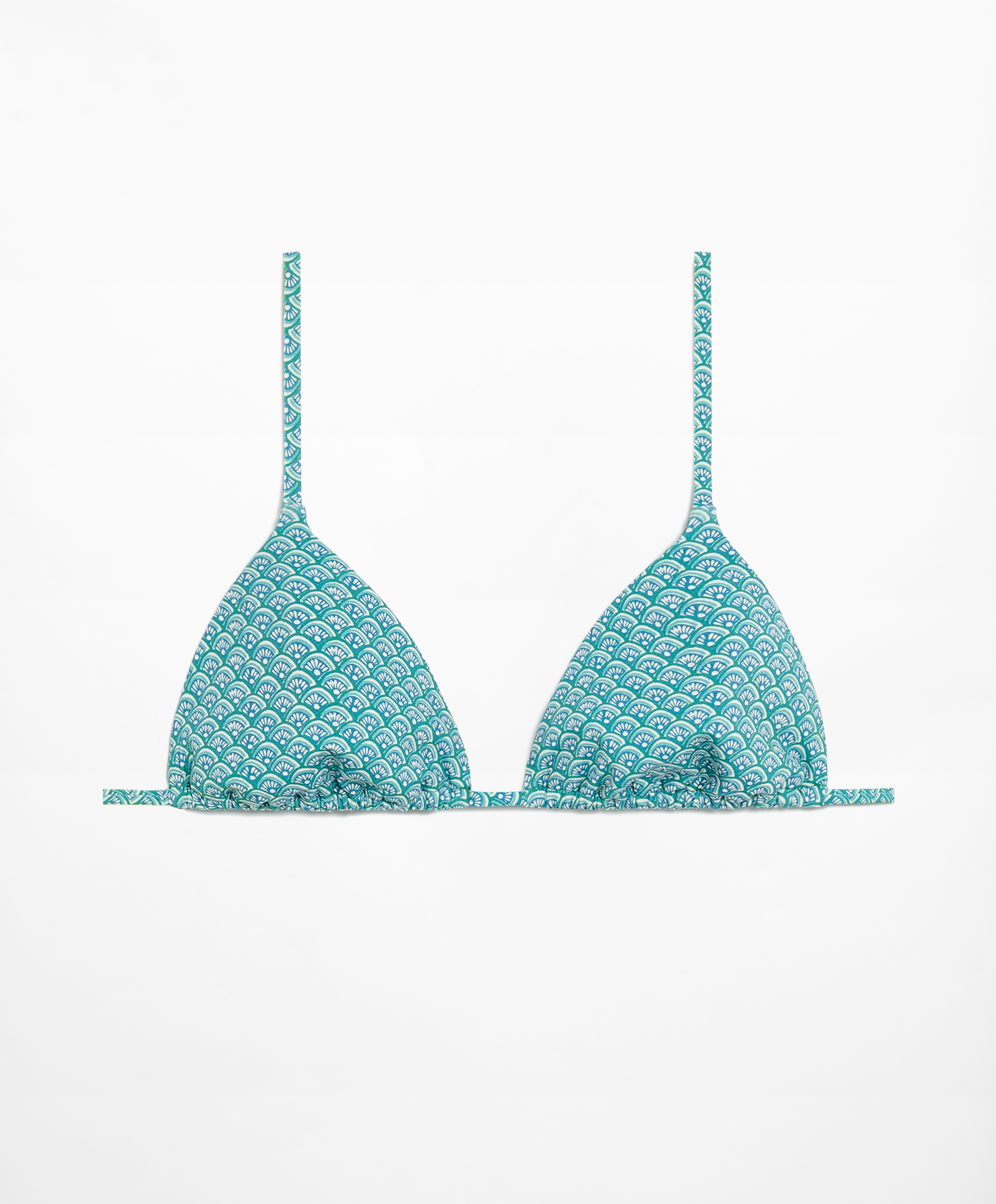 Motif print triangle bikini top