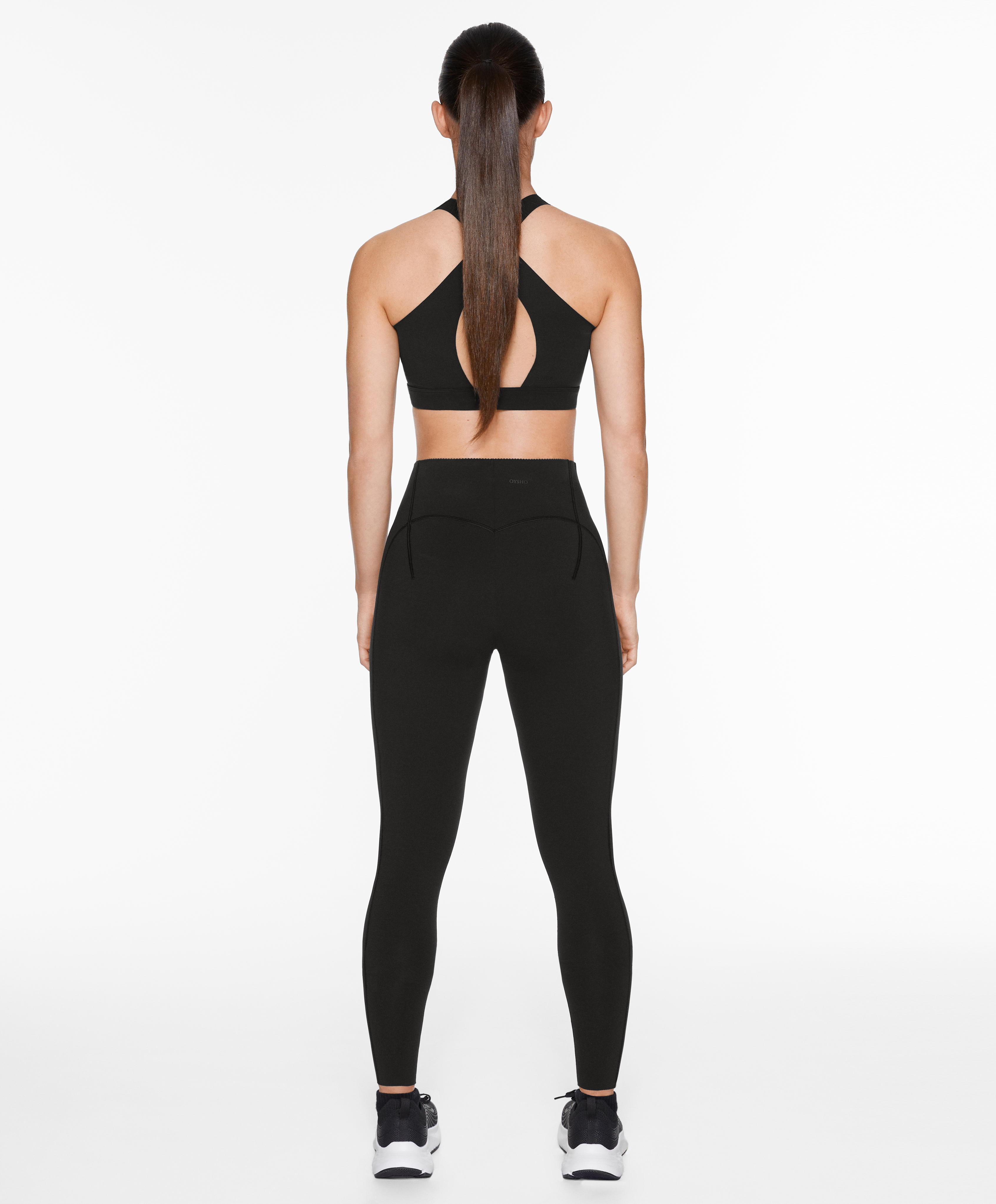 Compressive raise up ankle-length leggings