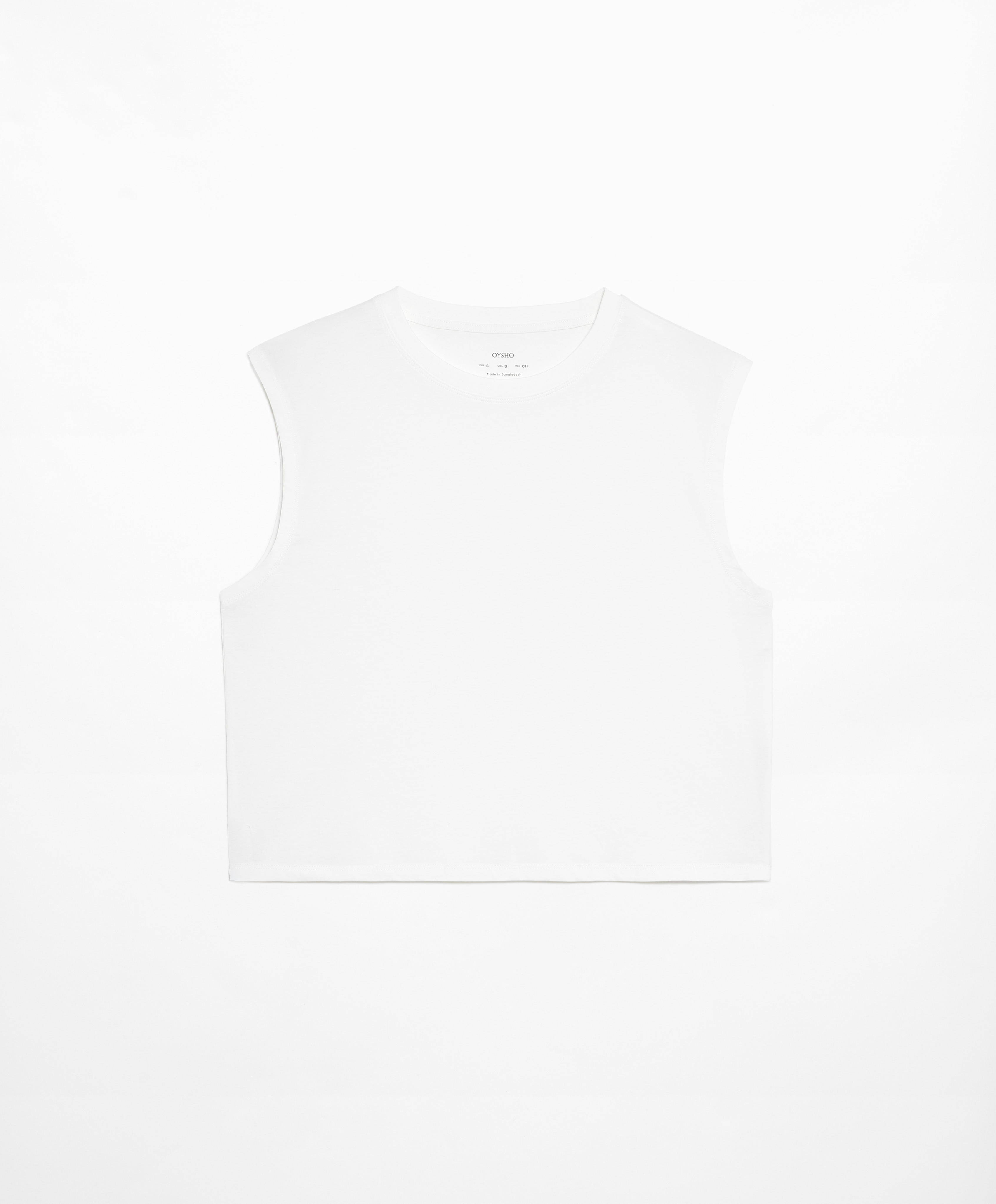 Cotton blend sleeveless seamless T-shirt