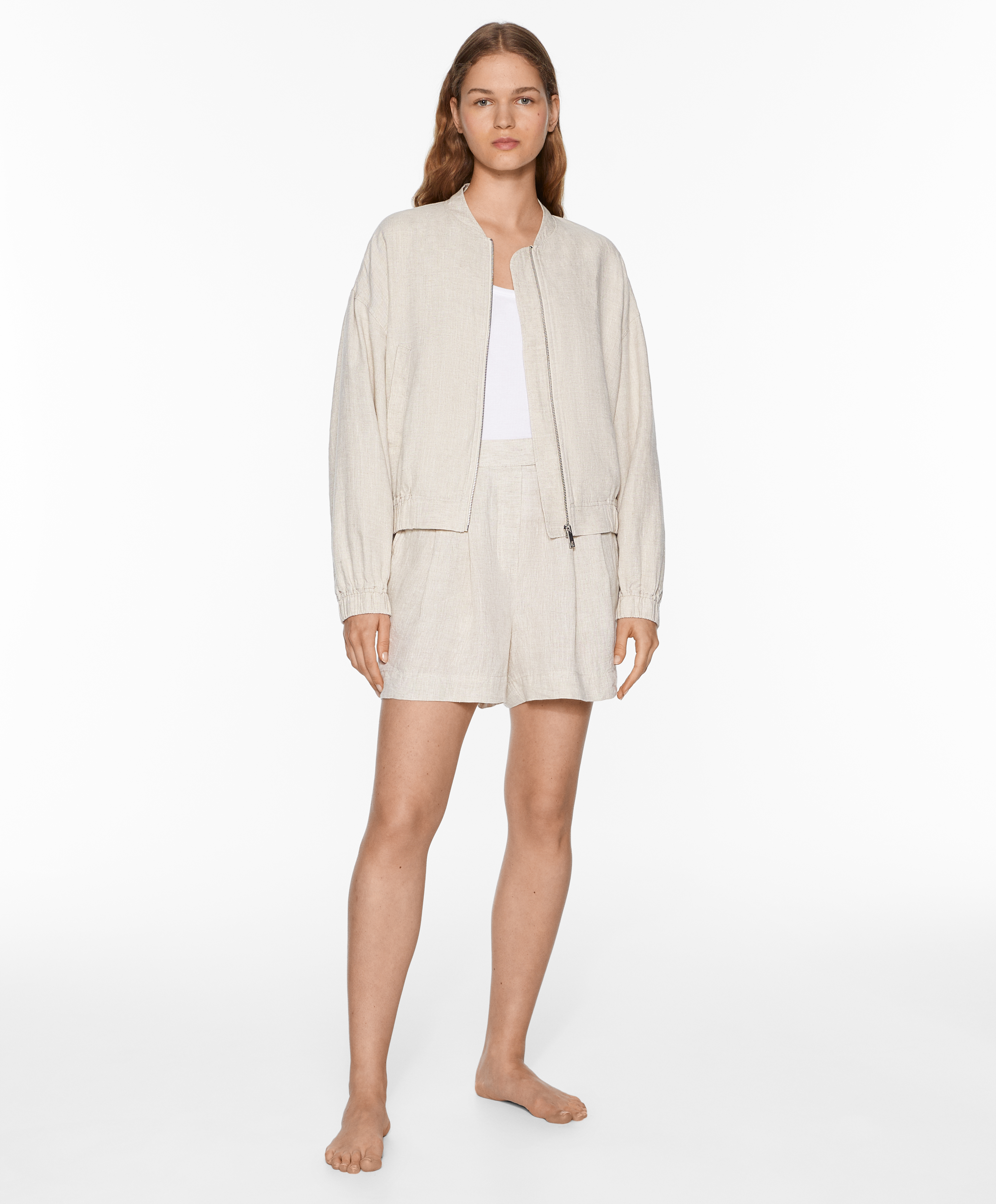 100% linen bomber jacket