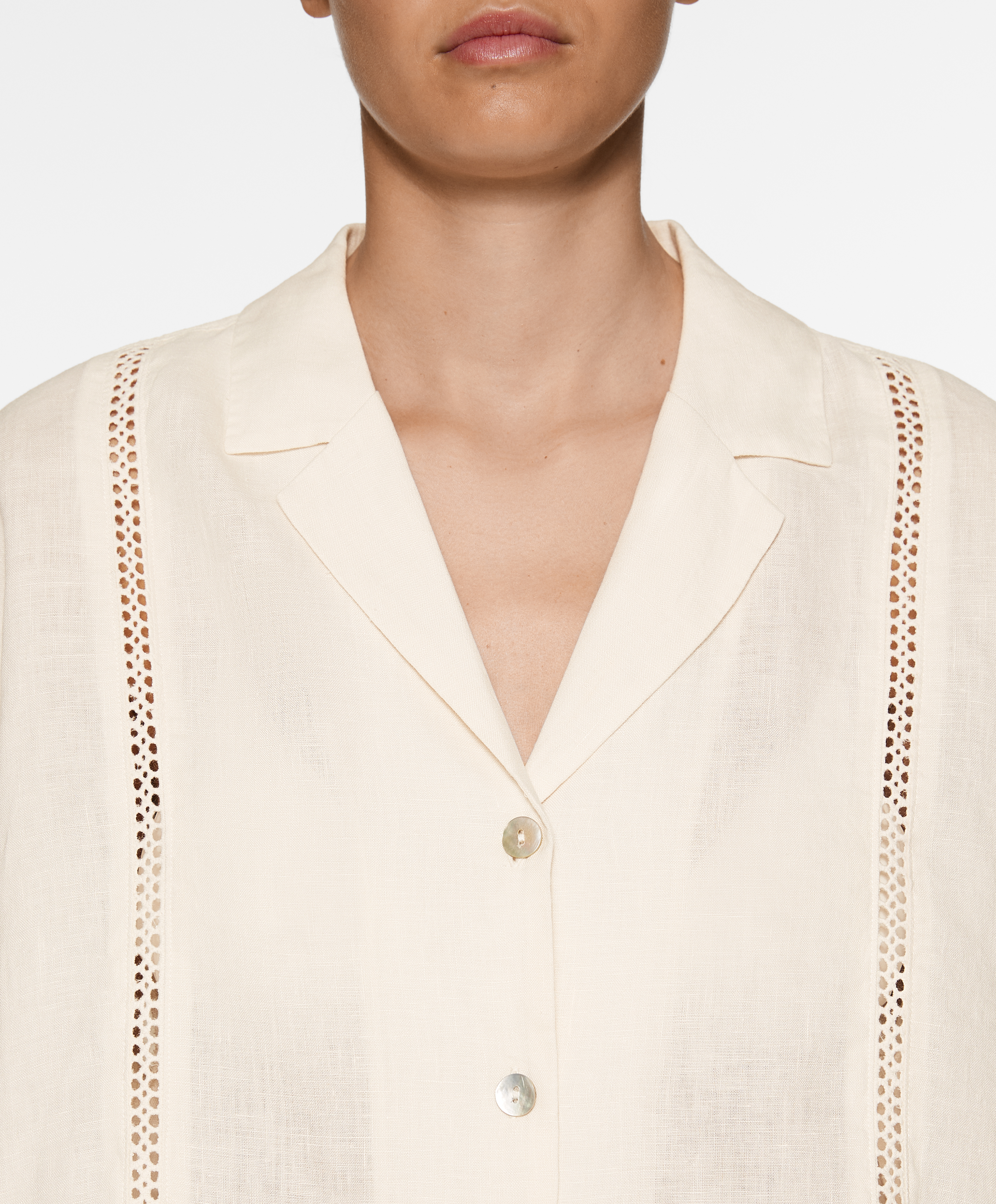 100% linen embroidered shirt