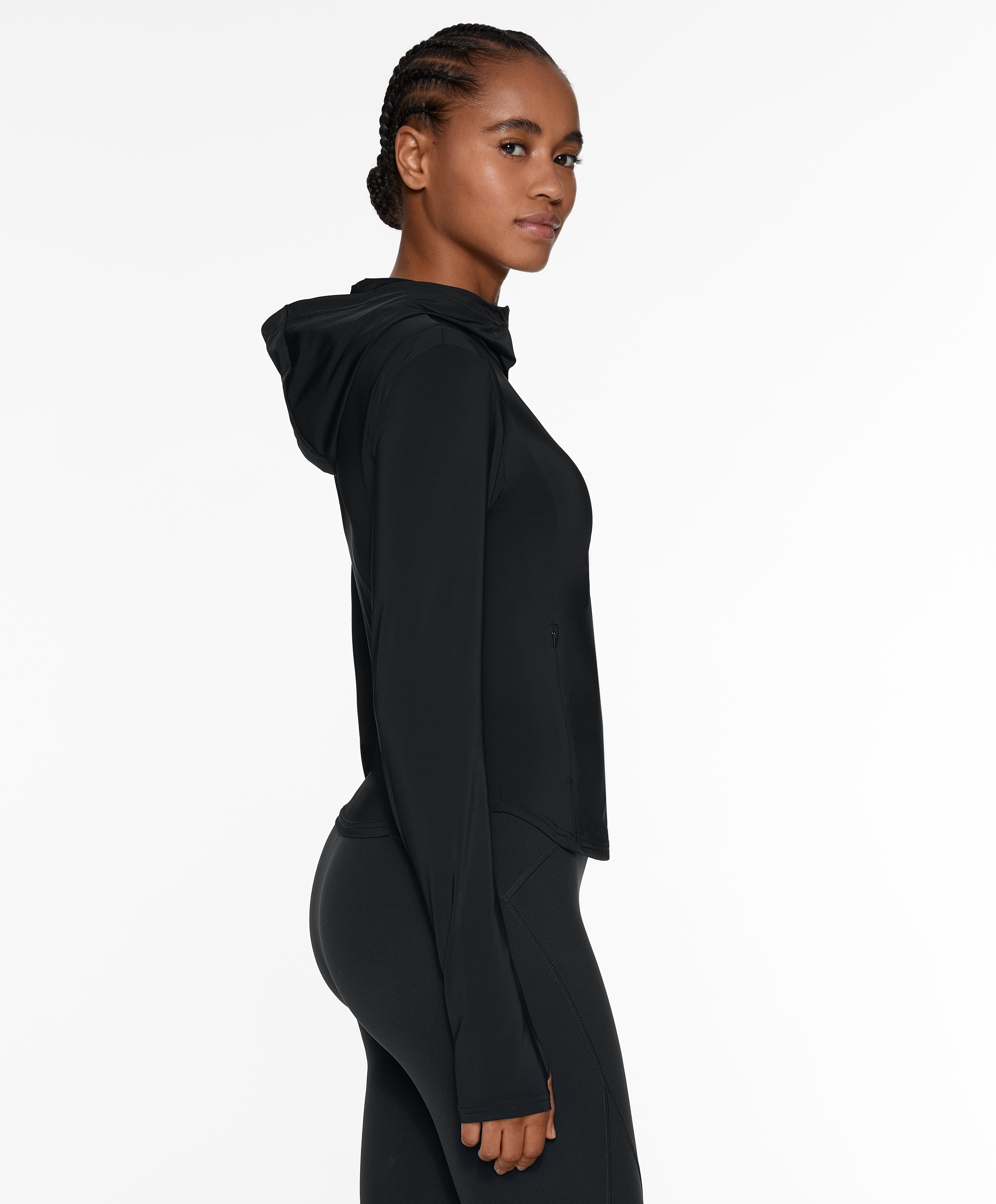 Cool touch hooded technical jacket