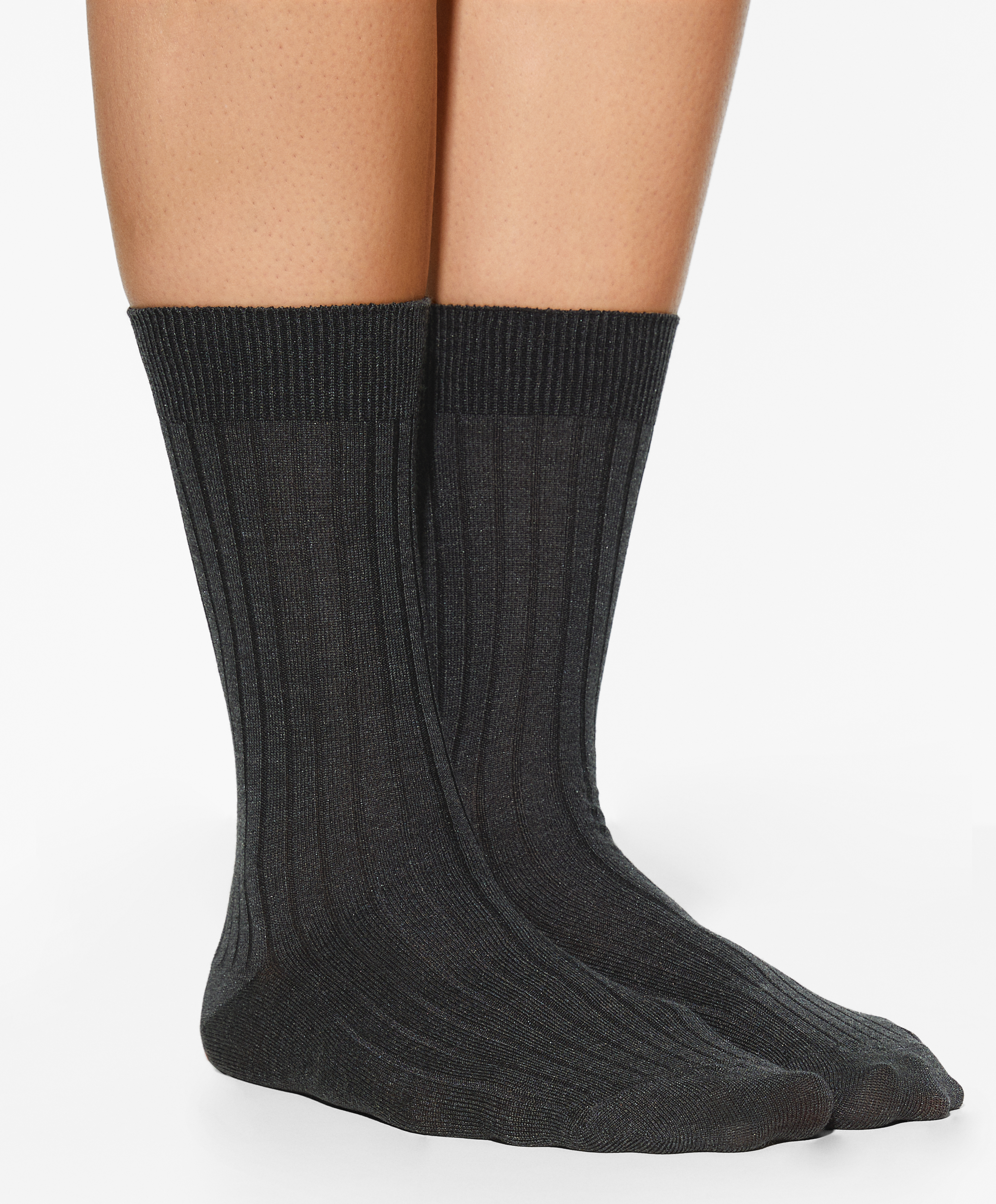 Rib silk classic socks