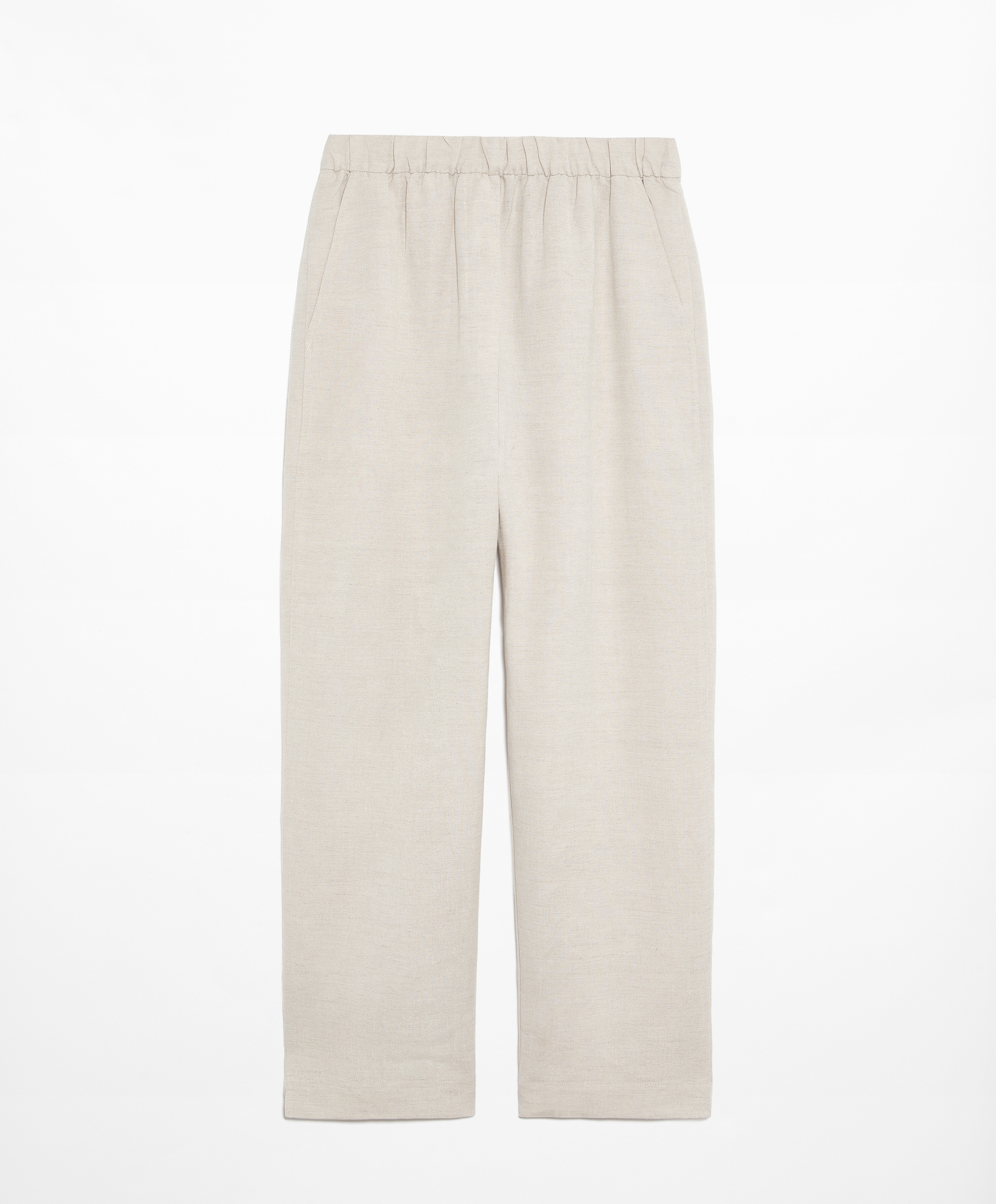 Slim-fit trousers with linen
