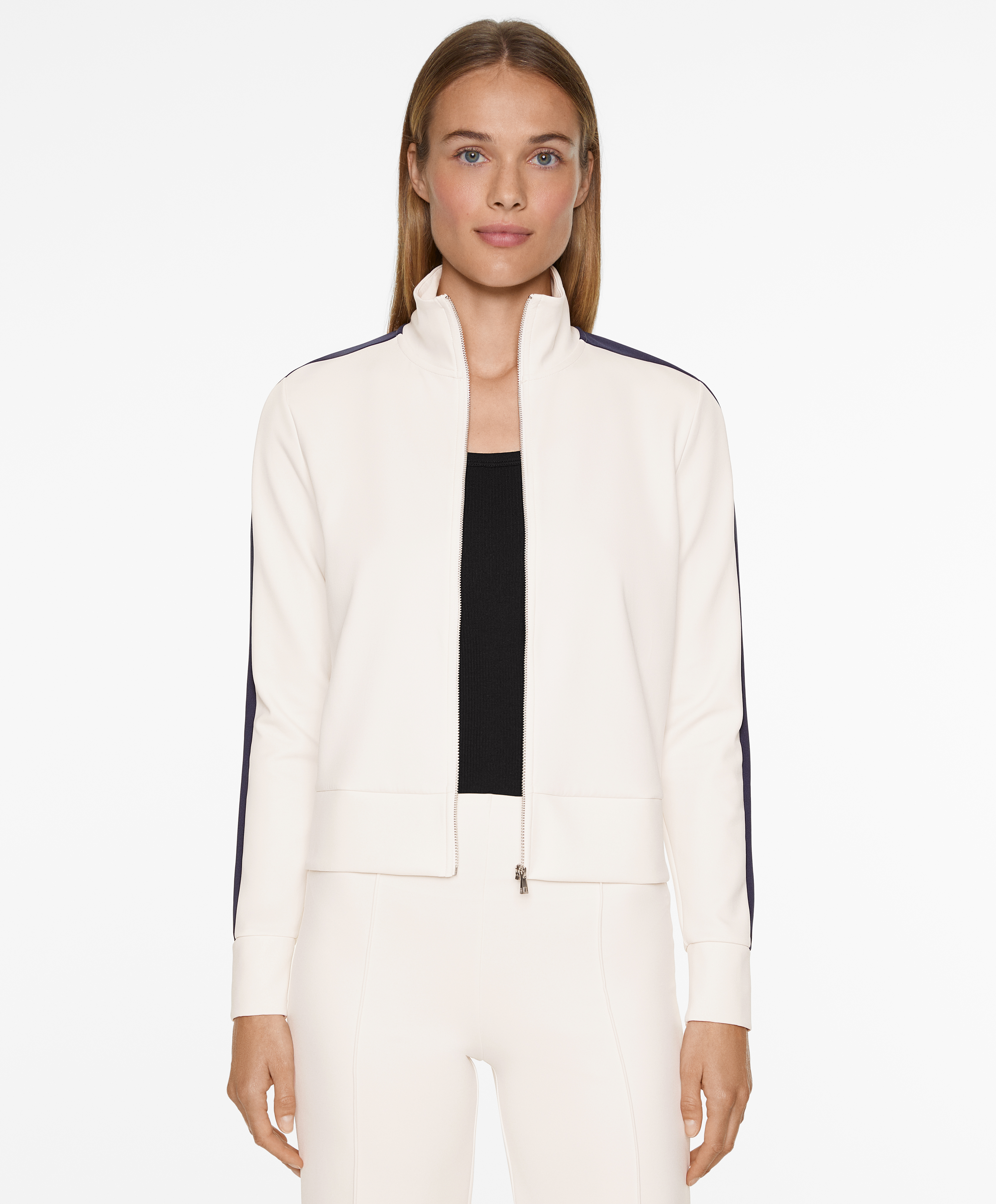 Neoprene-effect block technical jacket