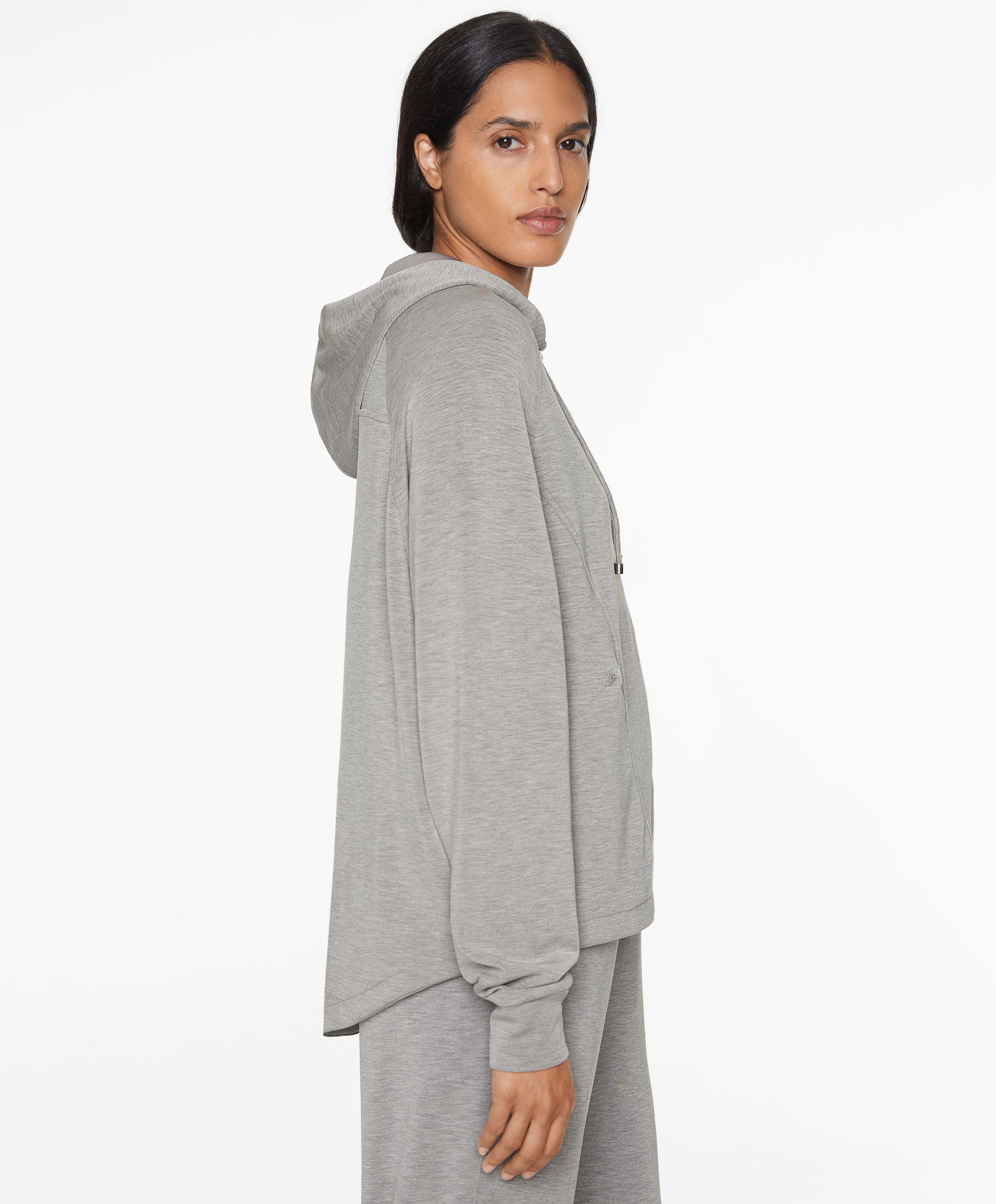 Knit hooded jacket with modal