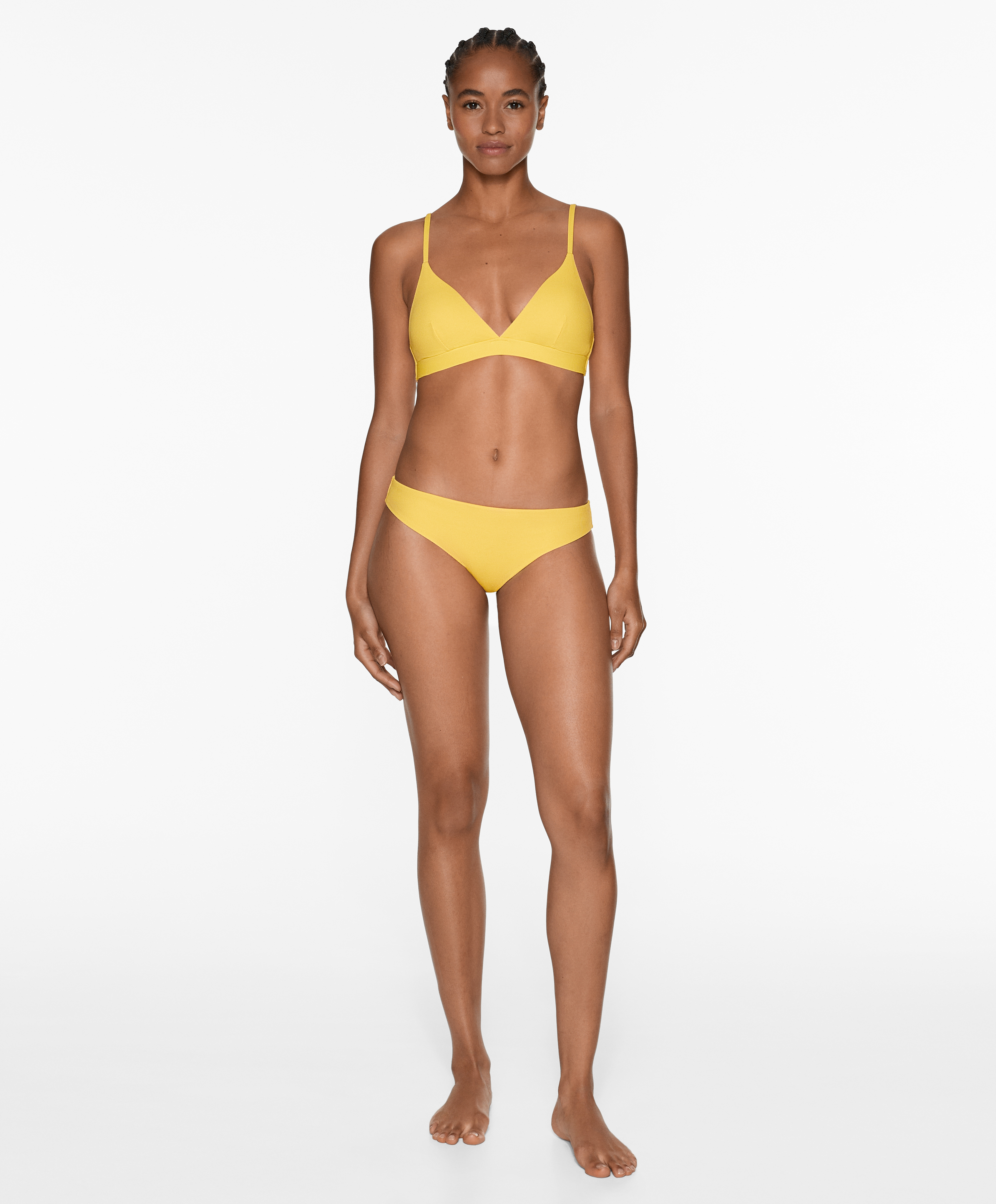 Piqué triangle bikini top