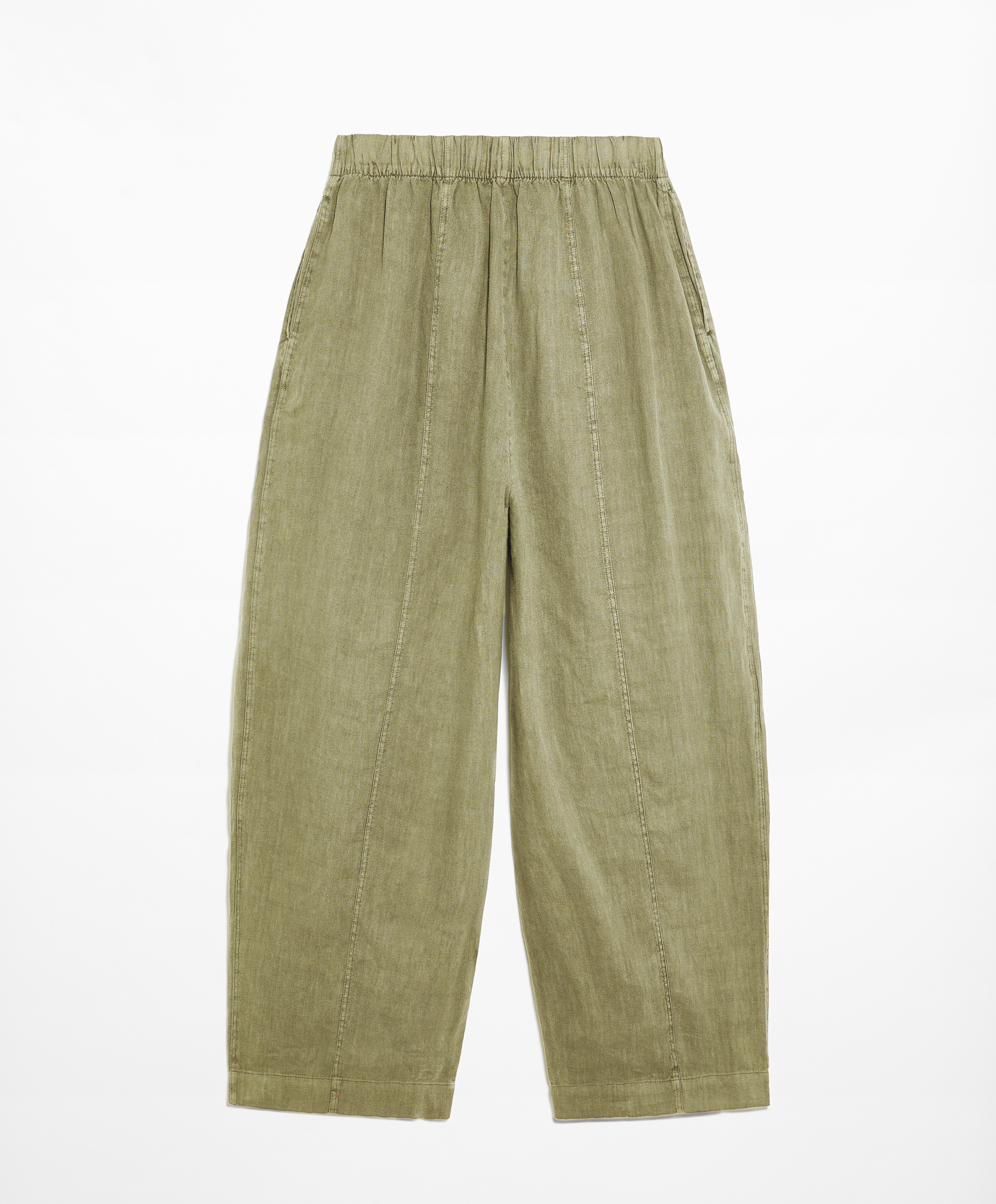 100% linen barrel trousers