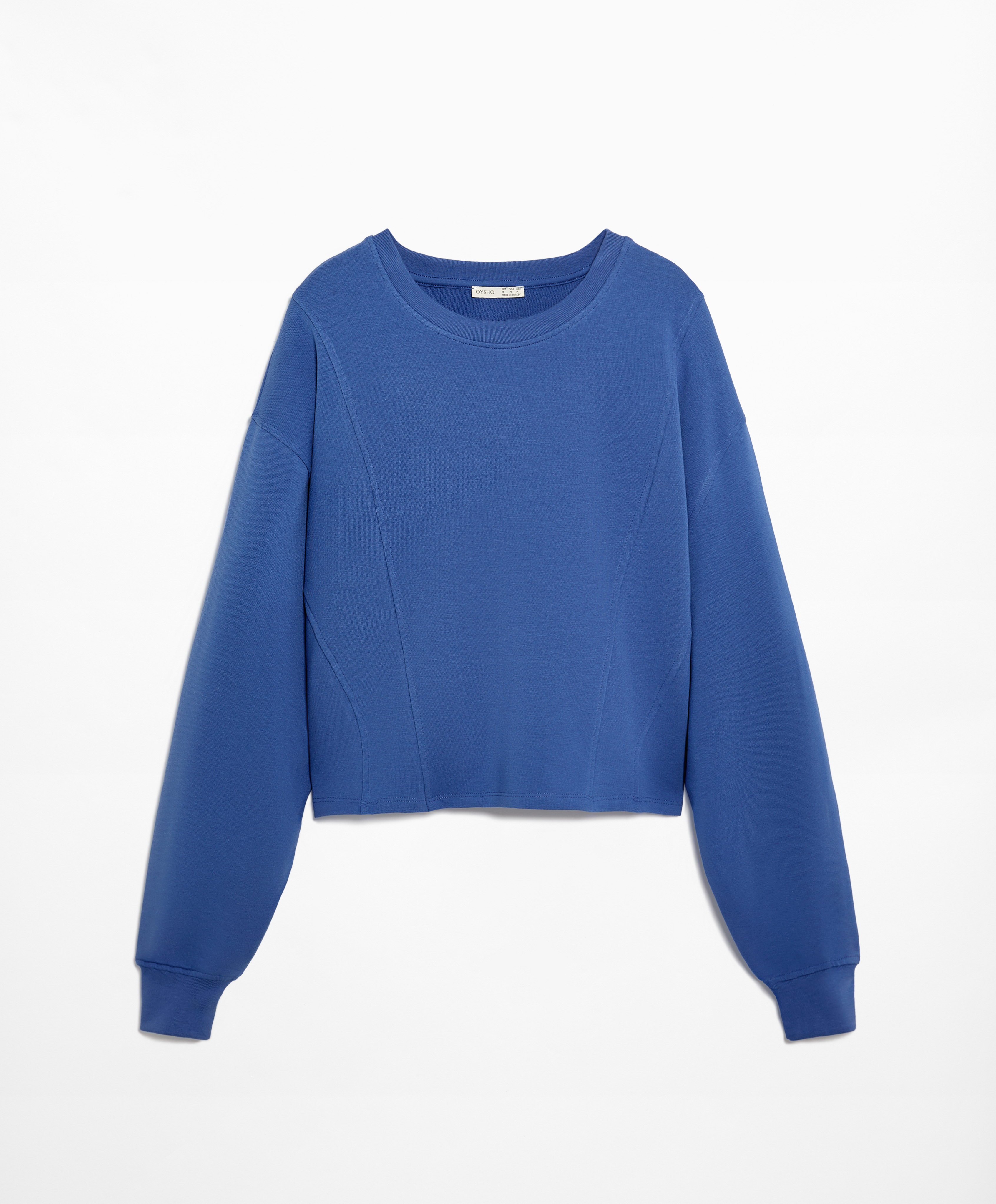 Crop sweatshirt with cotton and modal