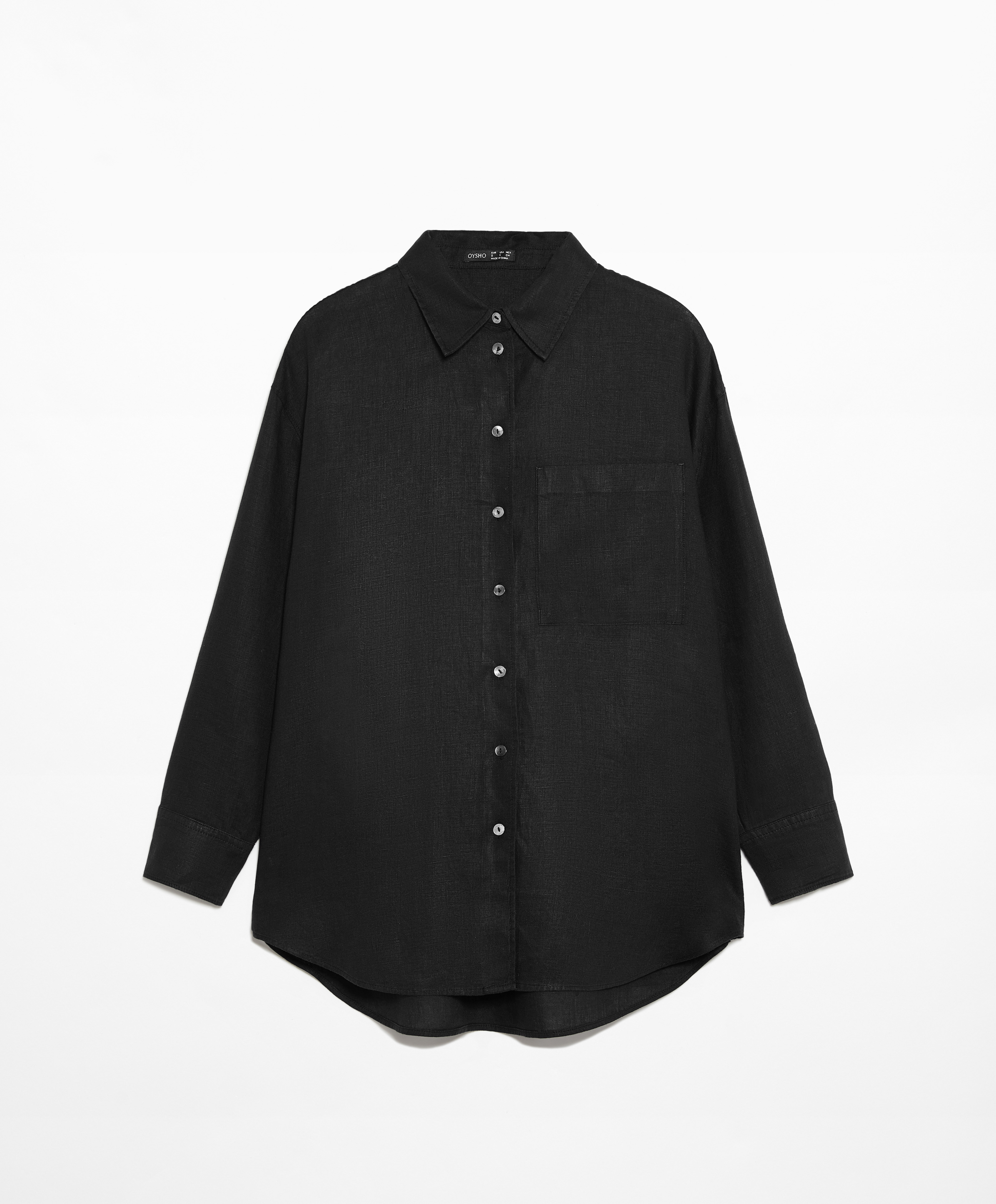 100% linen long-sleeved shirt