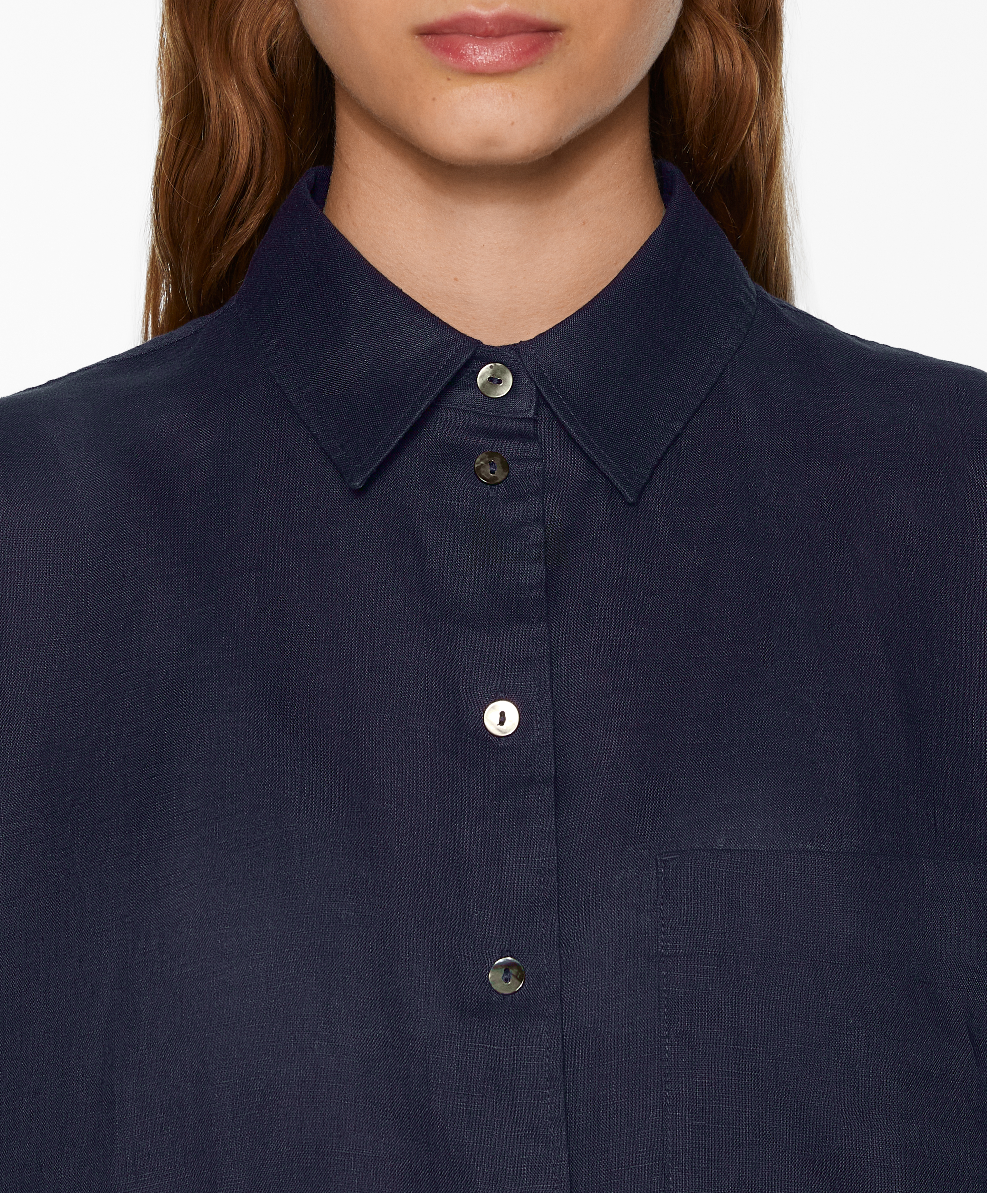 100% linen long-sleeved shirt