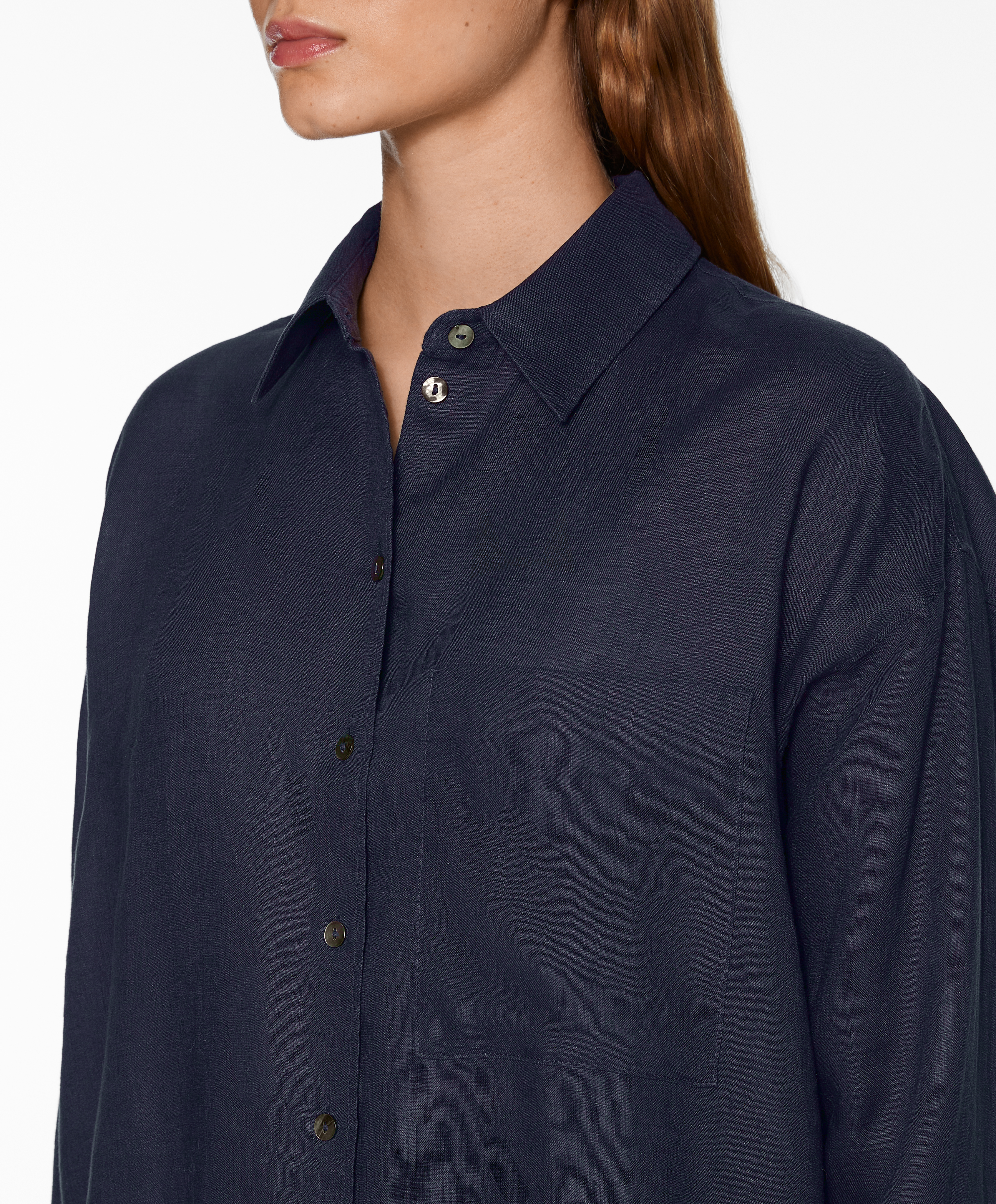 100% linen long-sleeved shirt