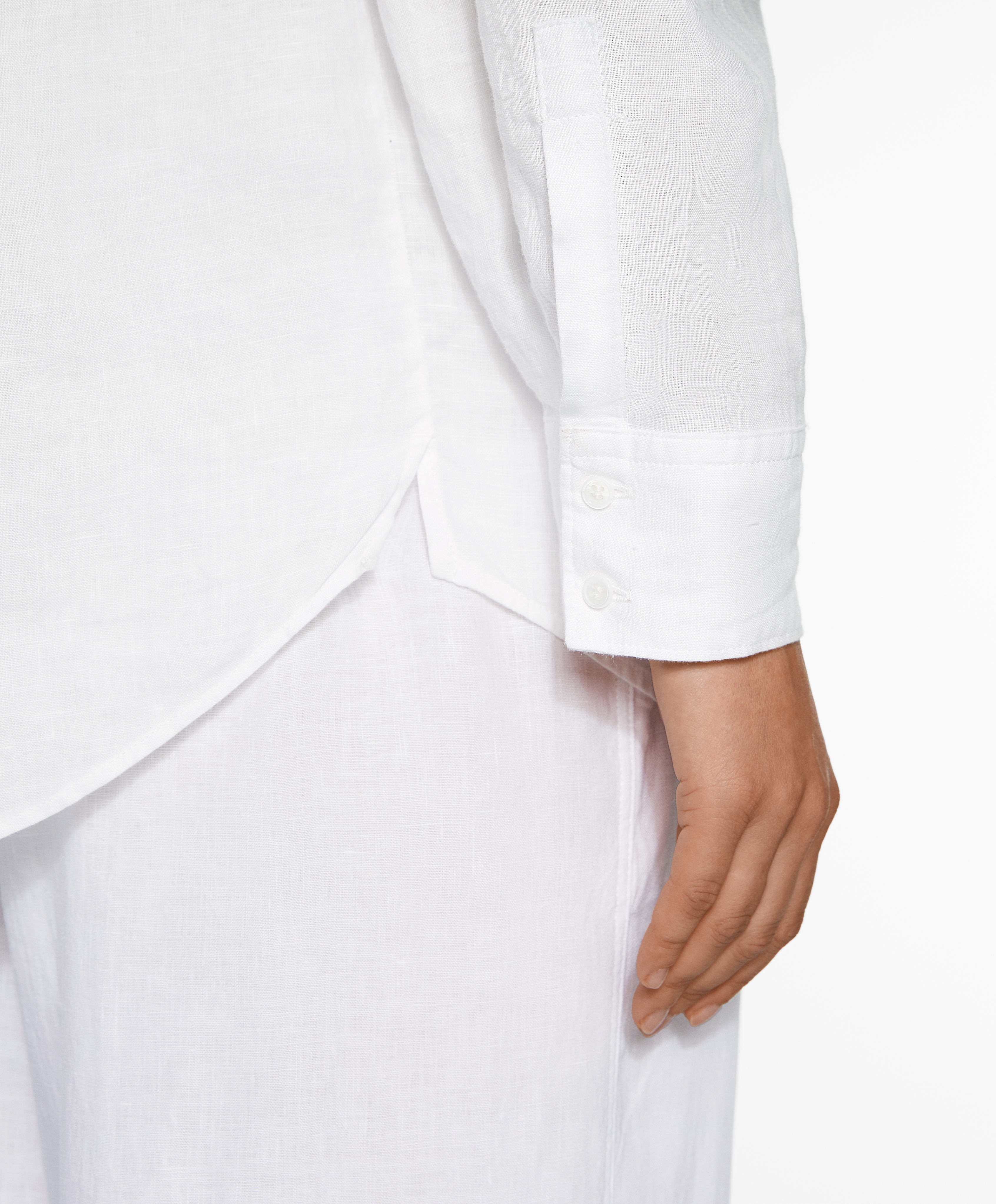 100% linen long-sleeved utility shirt