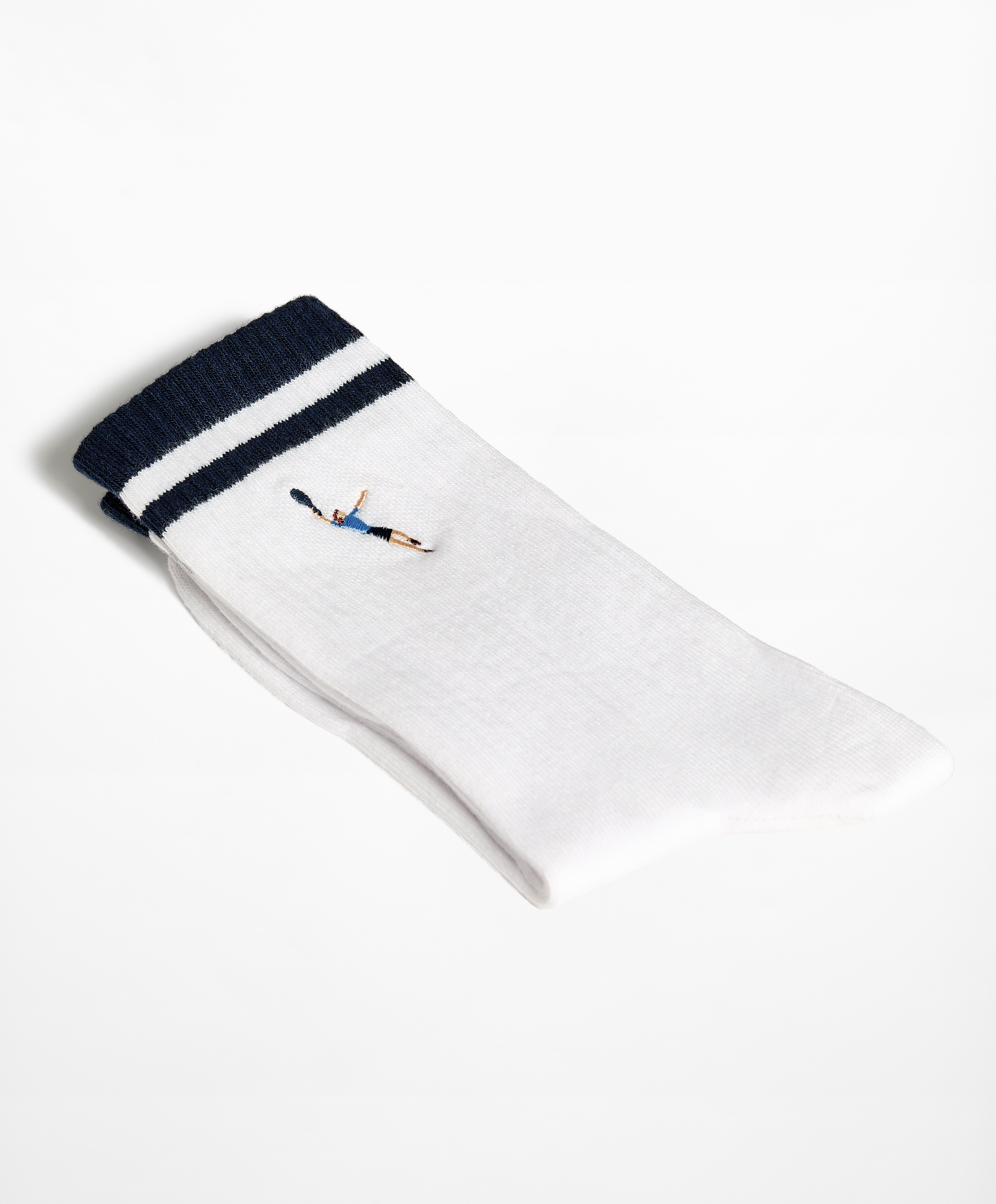 Stripe tennis player classic sports socks in a rib cotton blend