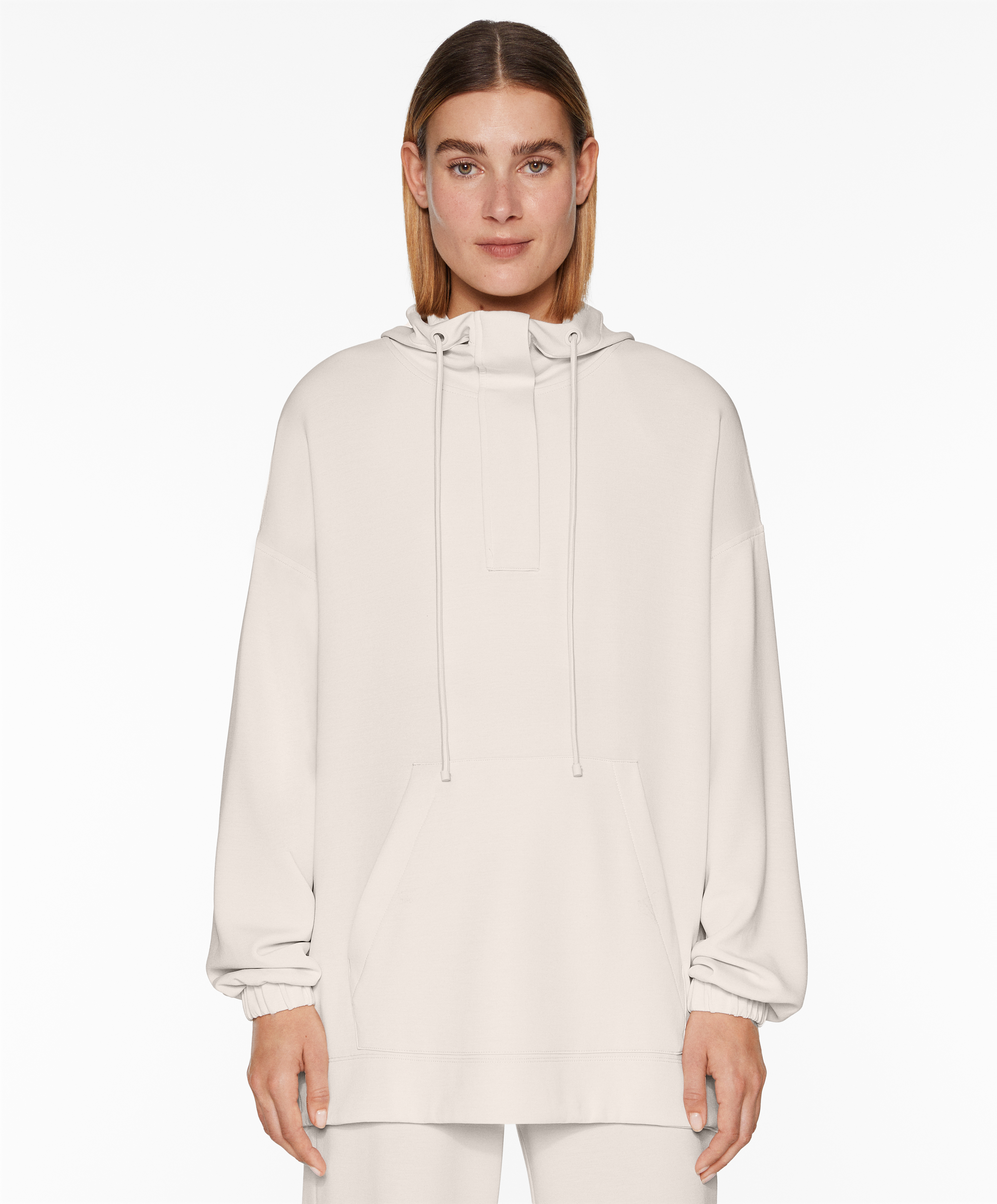 Oversize sweatshirt with soft-touch modal and zip