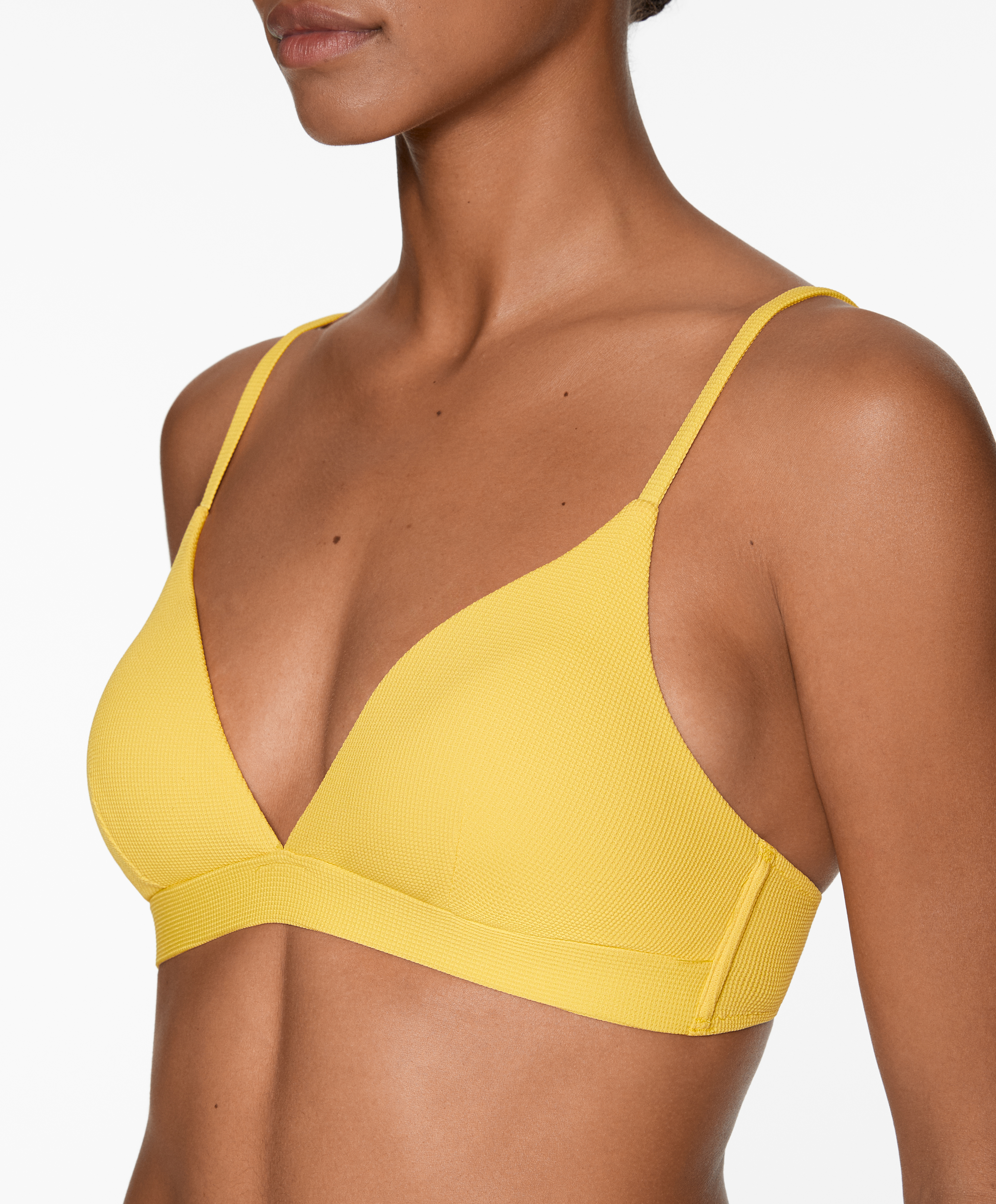 Piqué triangle bikini top