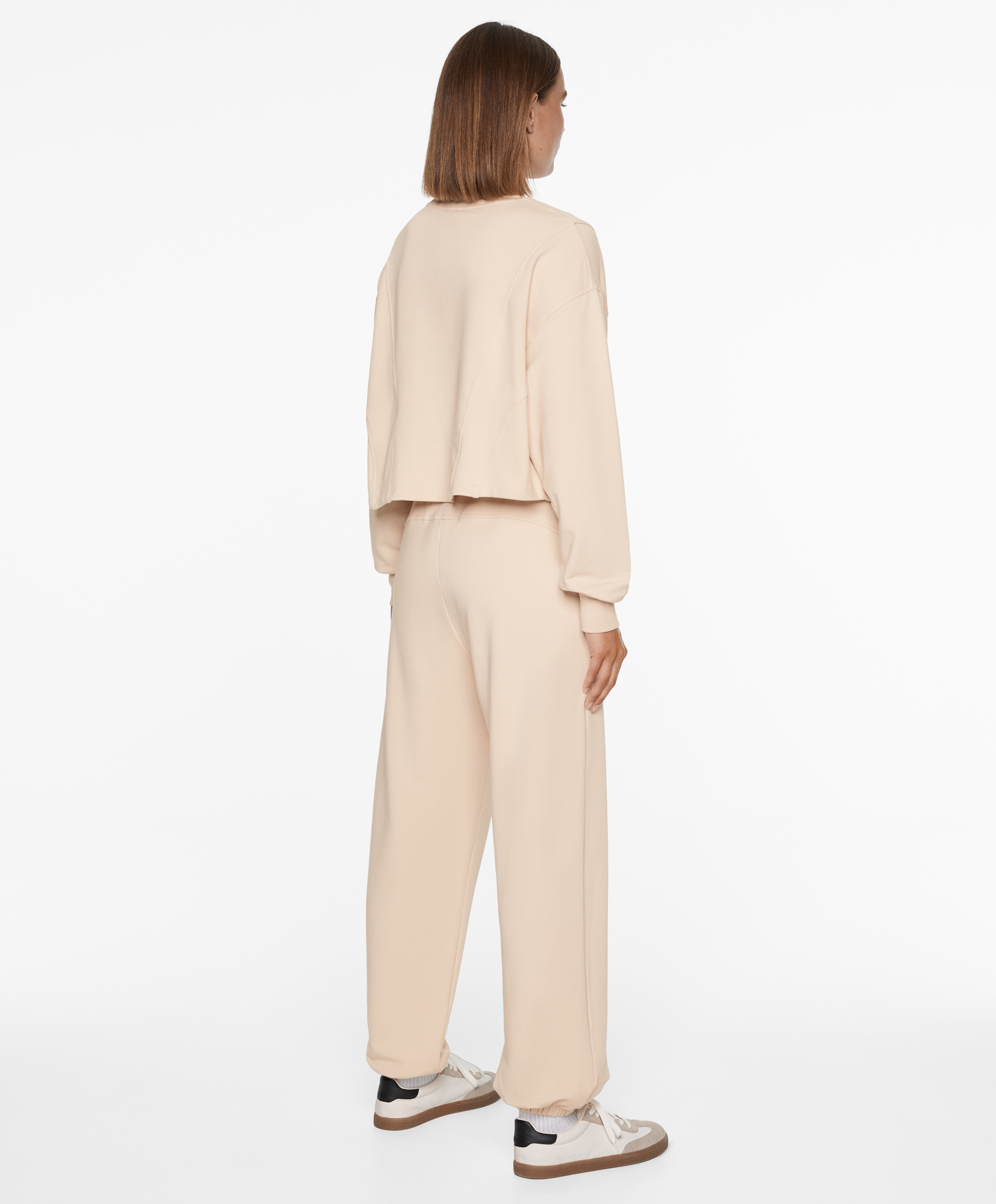 Crop sweatshirt with cotton and modal