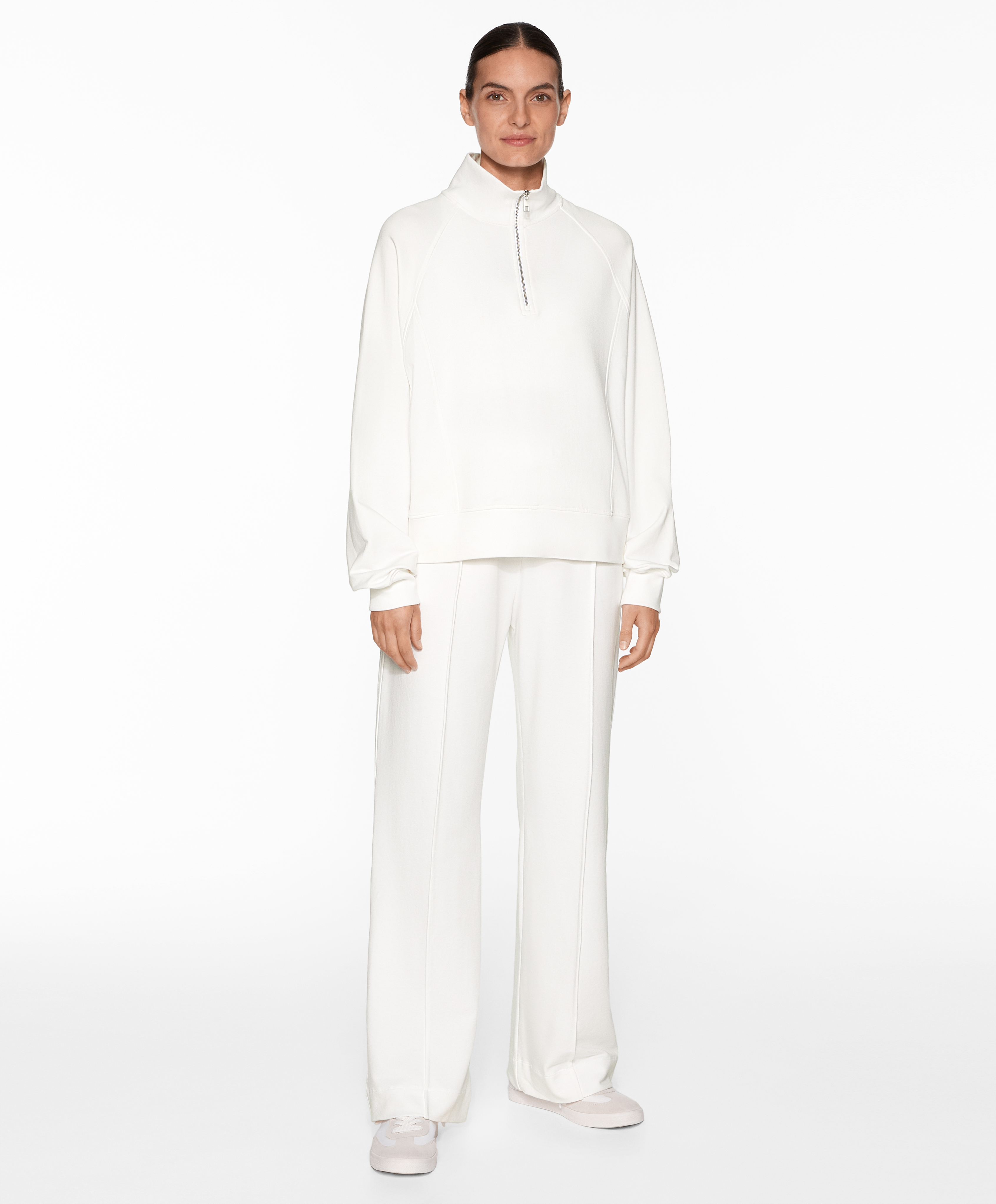 Half-zip sweatshirt with cotton and modal