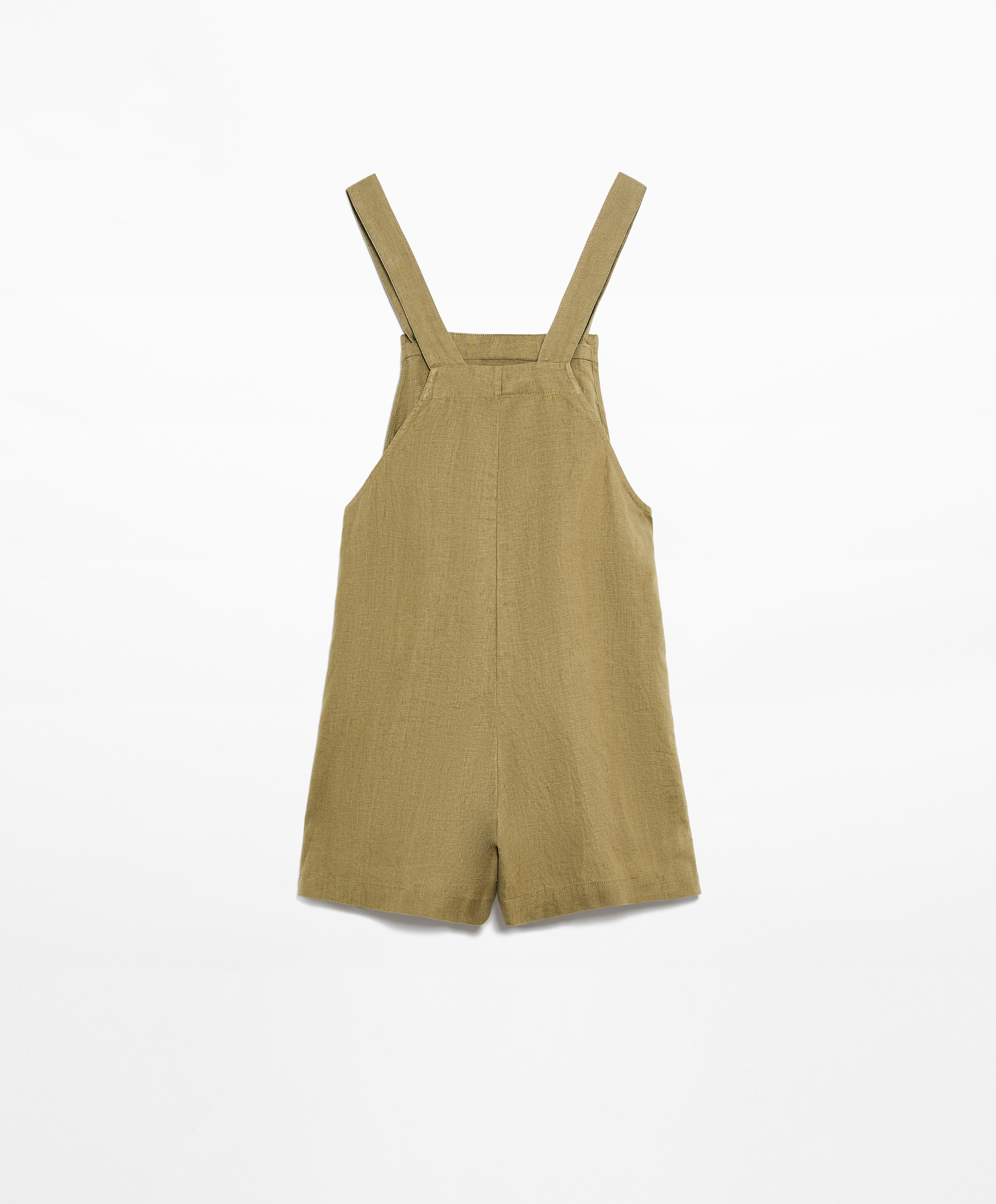 Short strappy jumpsuit in 100% linen