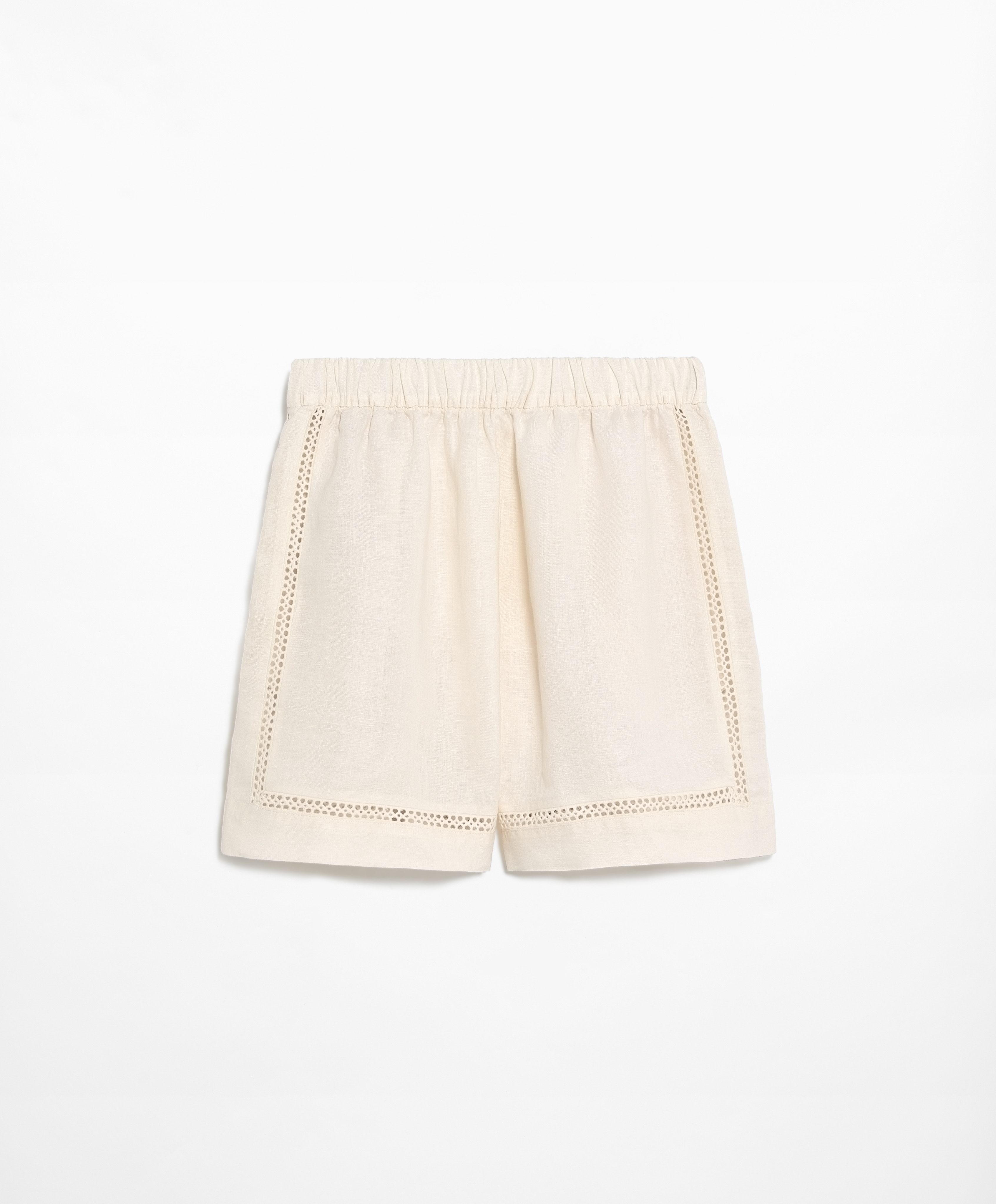 100% linen embroidered Bermuda shorts