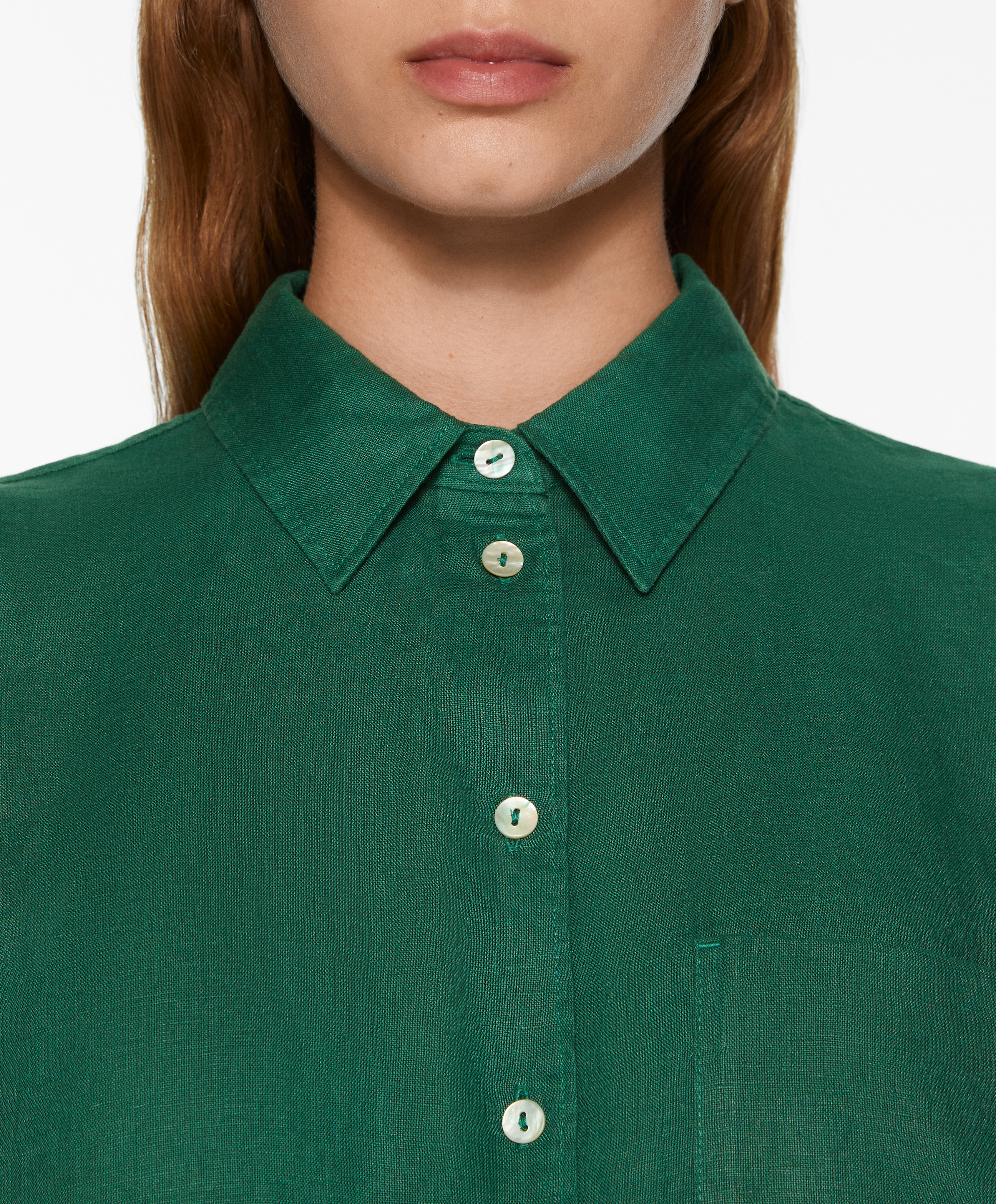 100% linen long-sleeved shirt